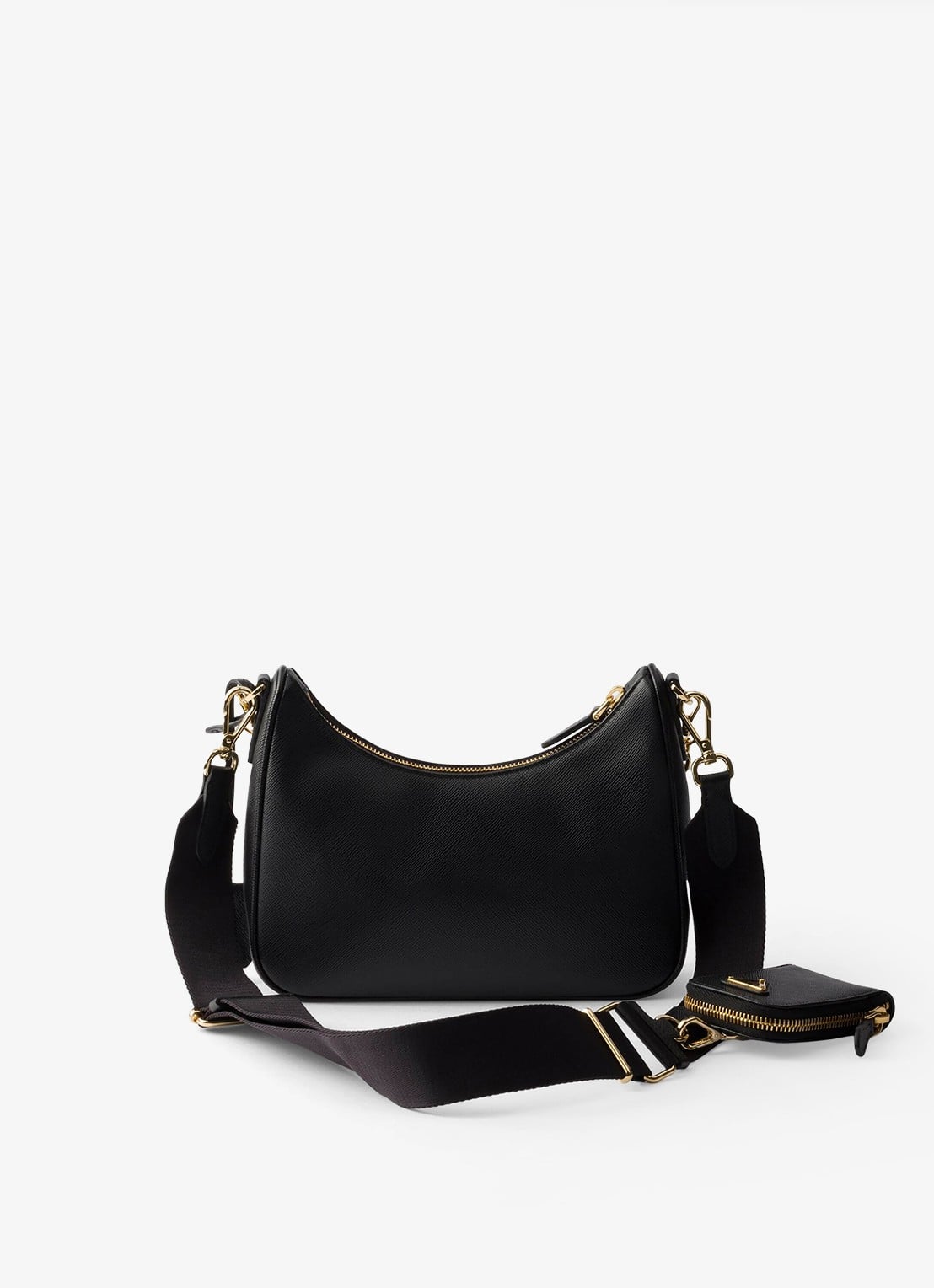 Prada Re-Edition 2005 crossbodytas van kalfsleer - achterkant zwart
