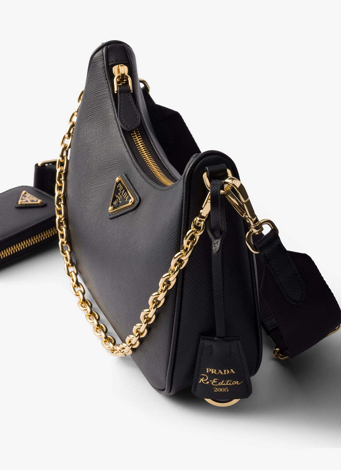 Prada Re-Edition 2005 crossbodytas van kalfsleer - detail 4 zwart