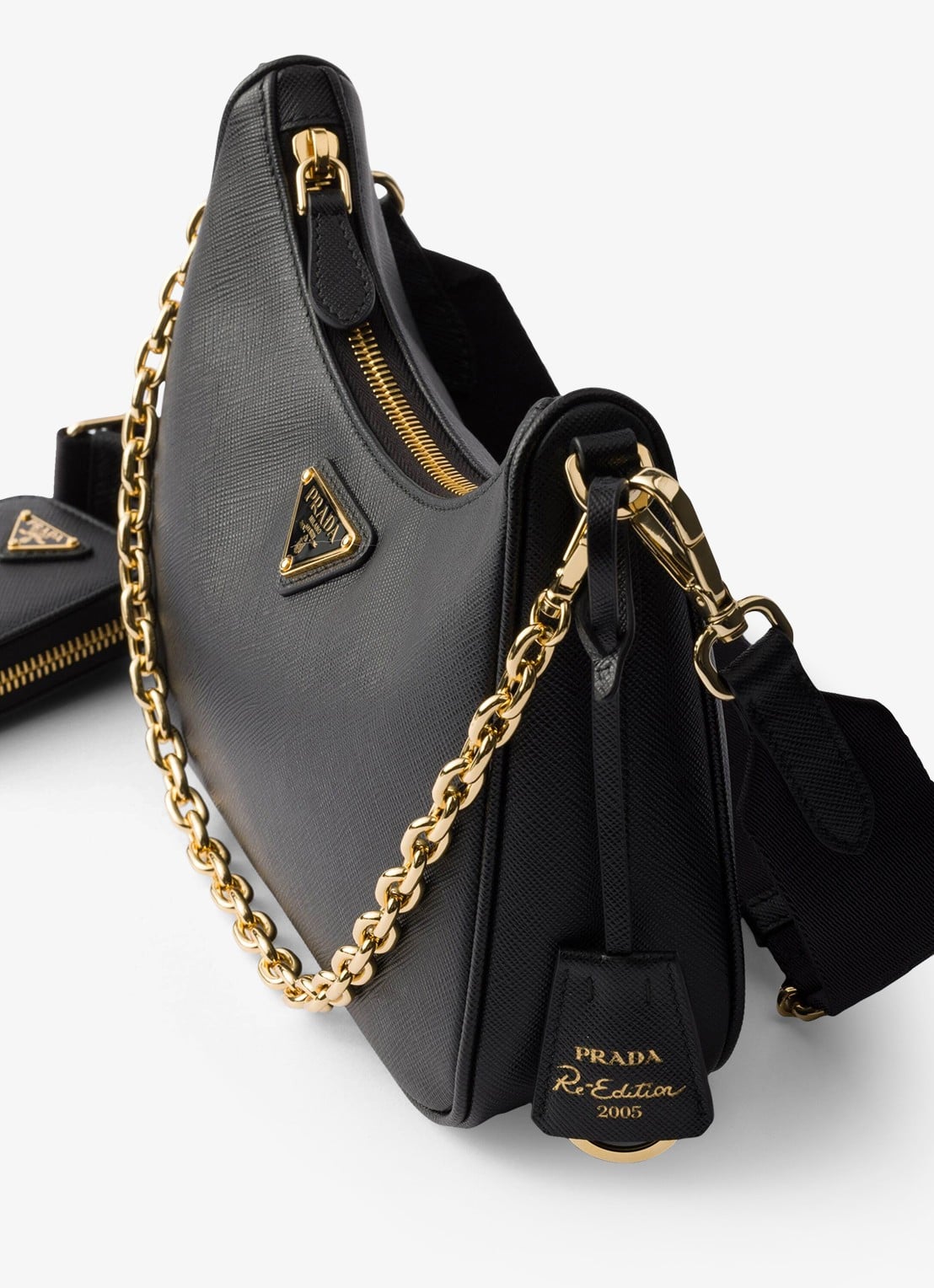 Prada Re-Edition 2005 crossbodytas van kalfsleer - detail 2 zwart