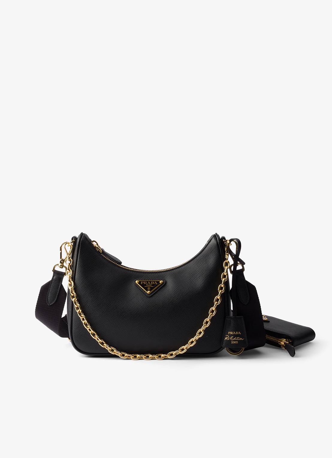 Prada Re-Edition 2005 crossbodytas van kalfsleer - voorkant zwart