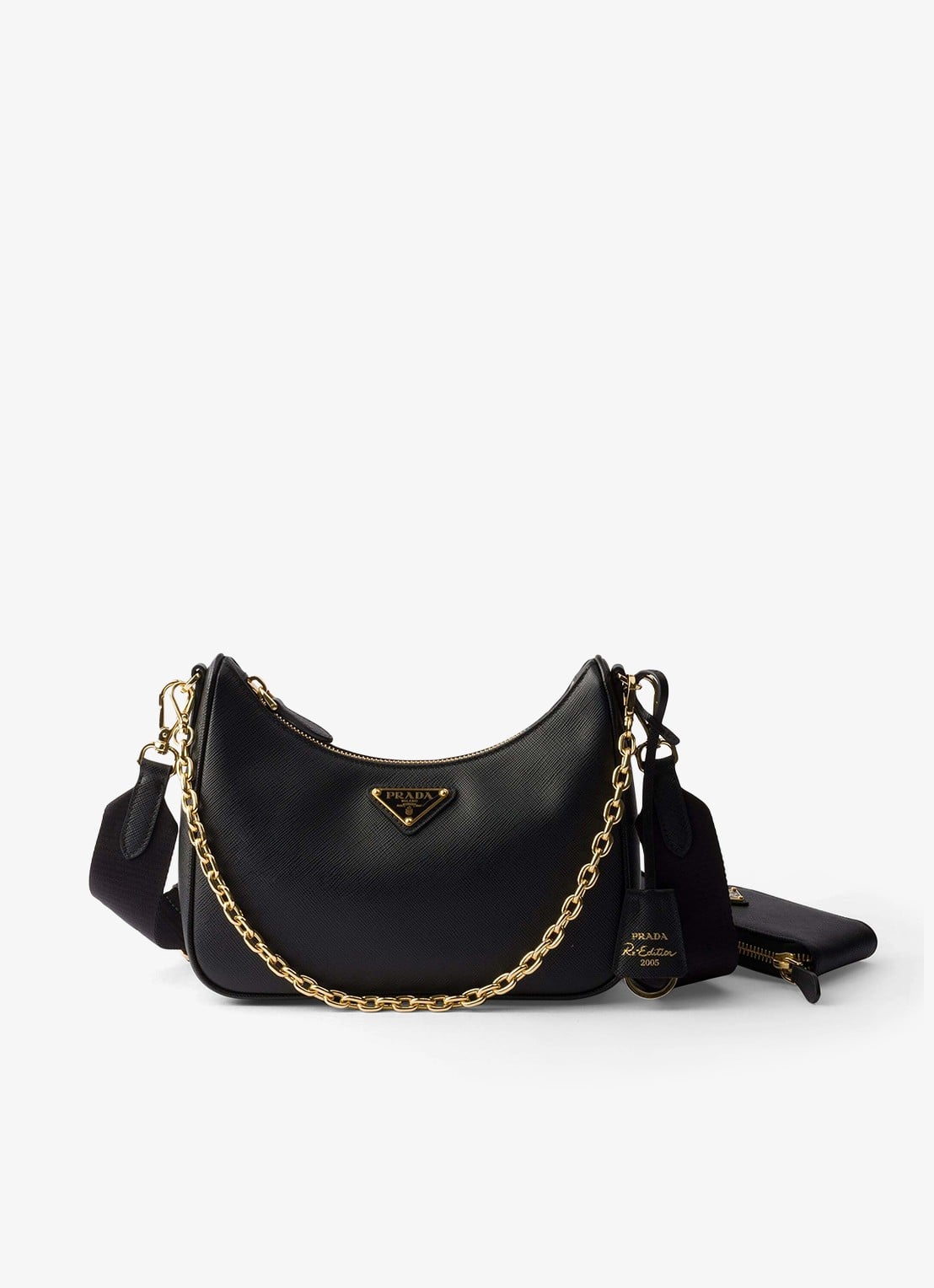 Prada Re-Edition 2005 crossbodytas van kalfsleer - voorkant 4 zwart