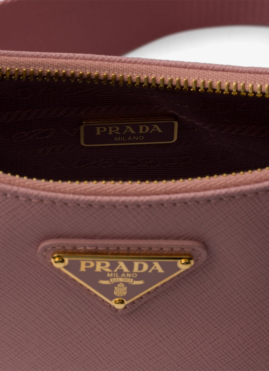 Prada Re-Edition 2005 crossbodytas van kalfsleer - detail 3 lichtroze