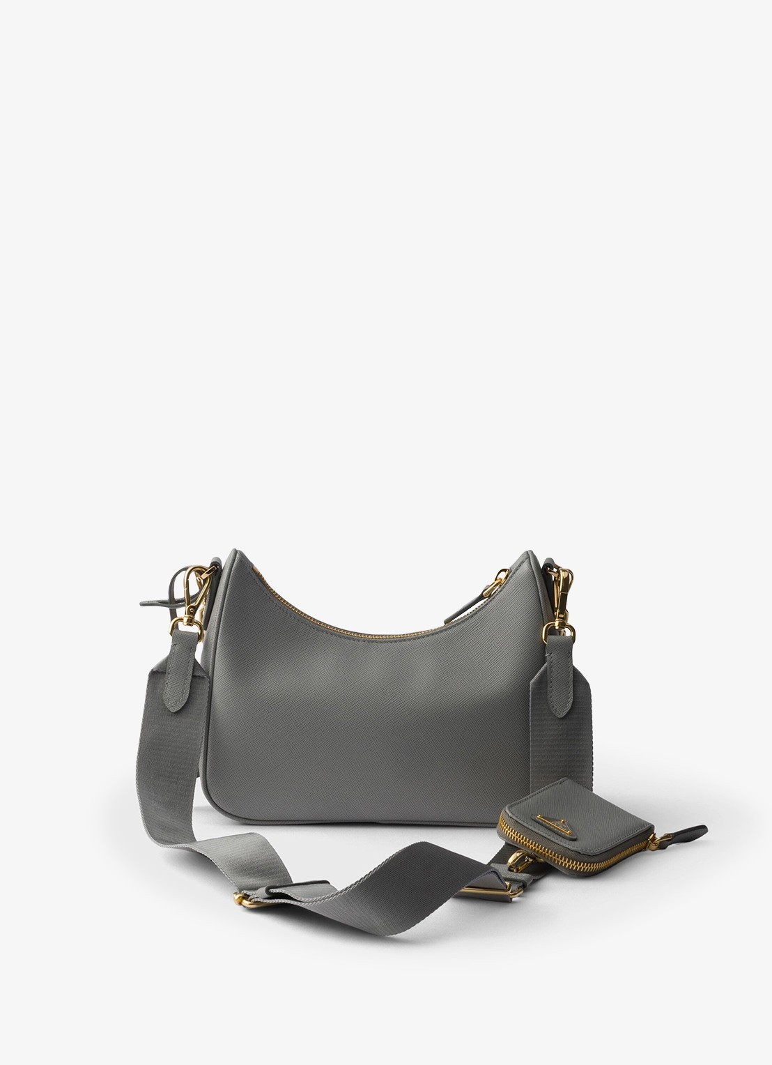 Prada Re-Edition 2005 crossbodytas van kalfsleer - achterkant grijs