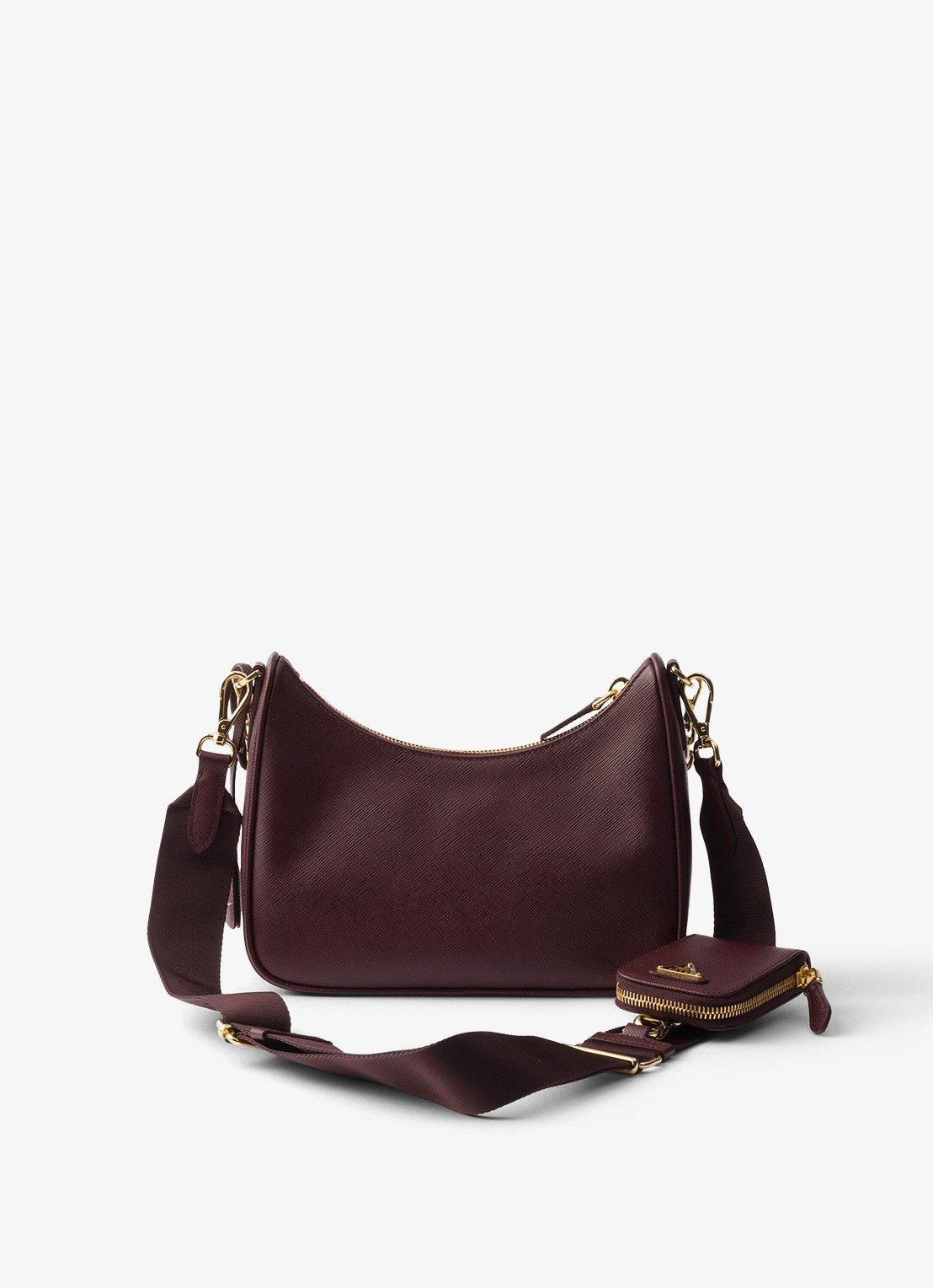 Prada Re-Edition 2005 crossbodytas van kalfsleer - achterkant 7 bordeauxrood
