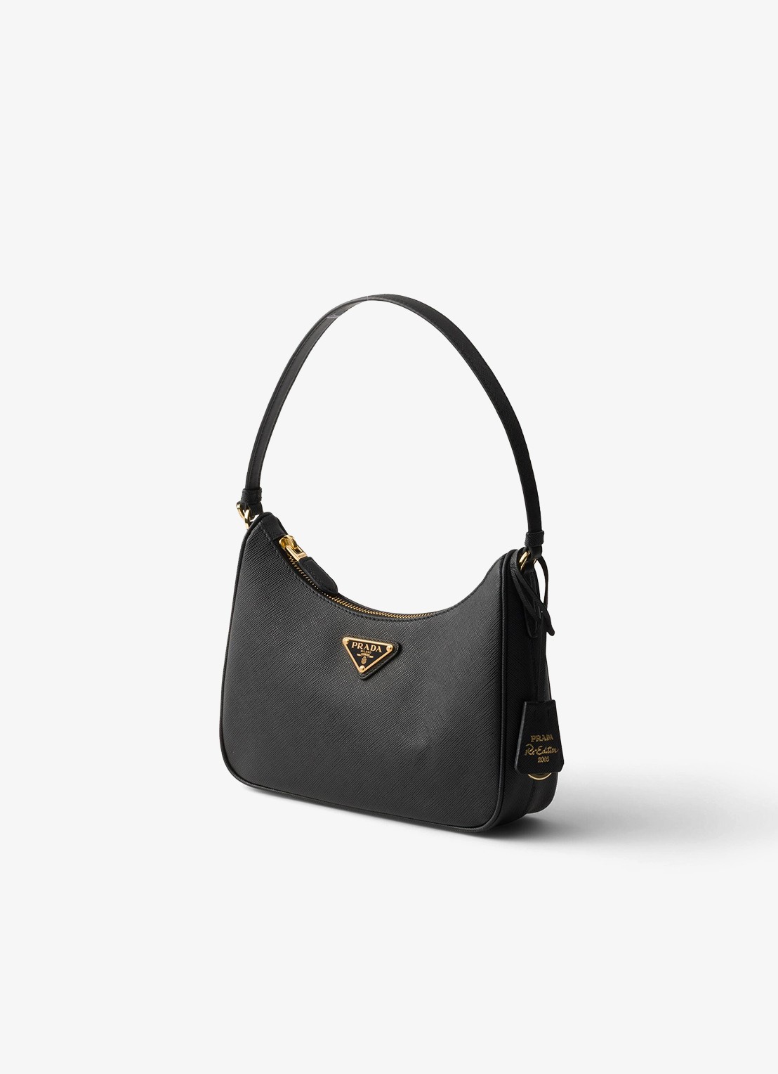 Prada Re-Edition 2005 Mini schoudertas van kalfsleer - voorkant 2 zwart