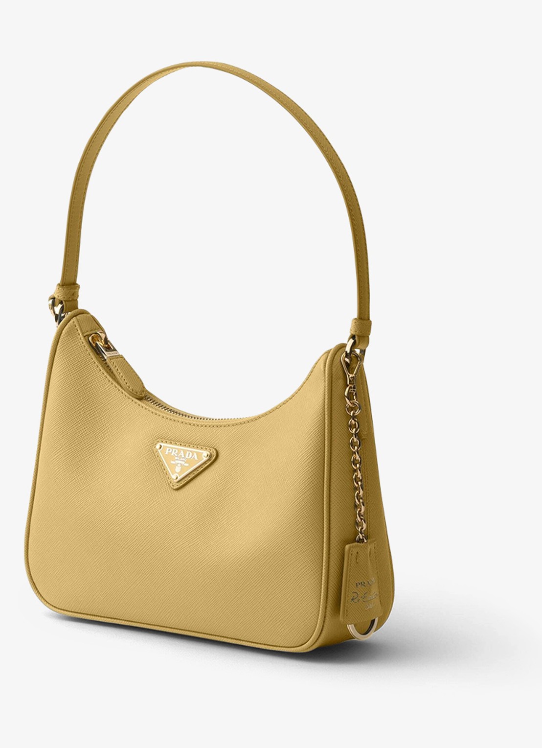Prada Re-Edition 2005 Mini schoudertas van kalfsleer - voorkant 2 geel
