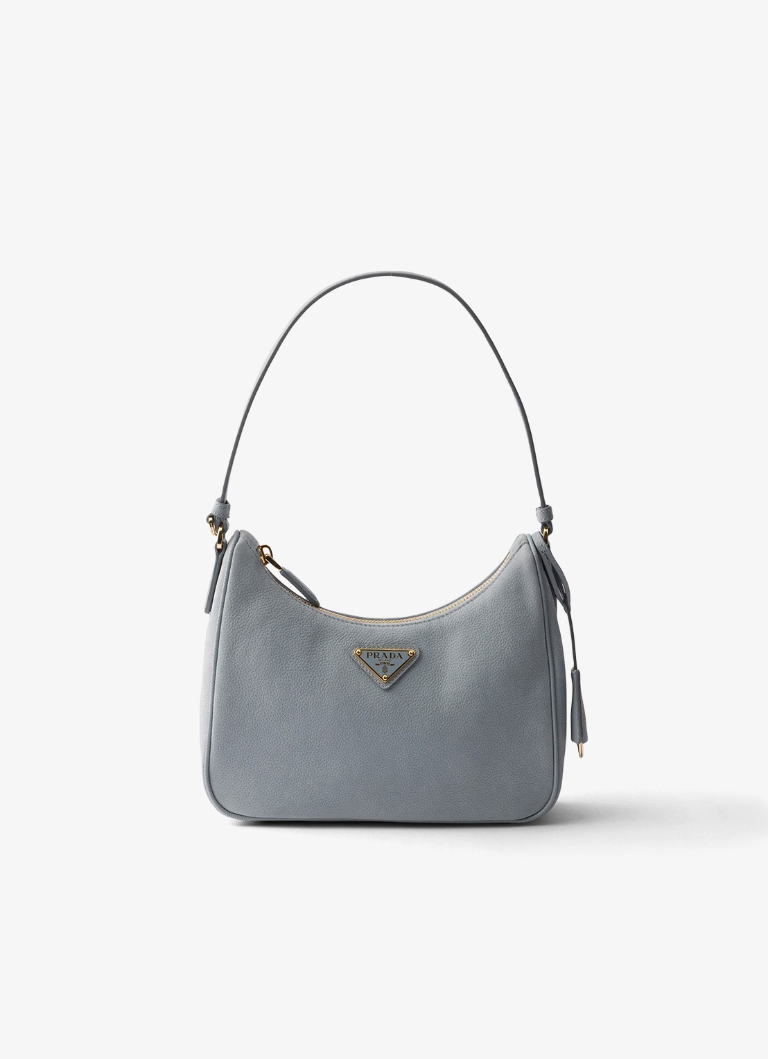 Prada Re-Edition 2005 Mini schoudertas van nubuck - voorkant blauwgrijs