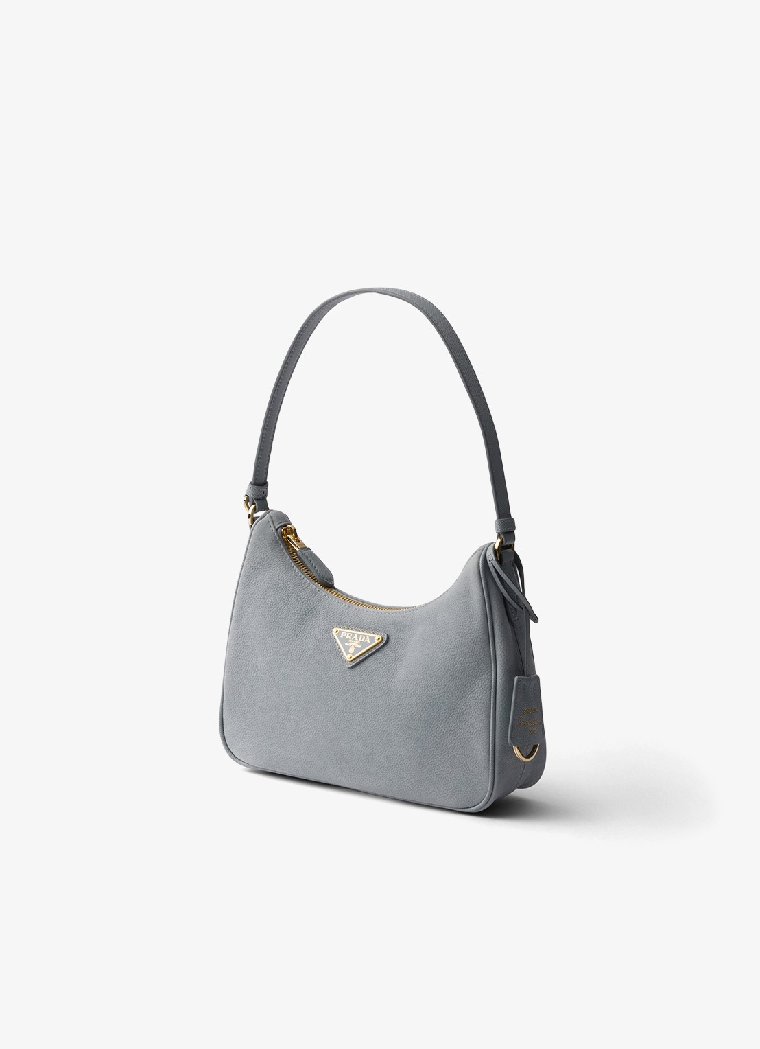 Prada Re-Edition 2005 Mini schoudertas van nubuck - voorkant 2 blauwgrijs