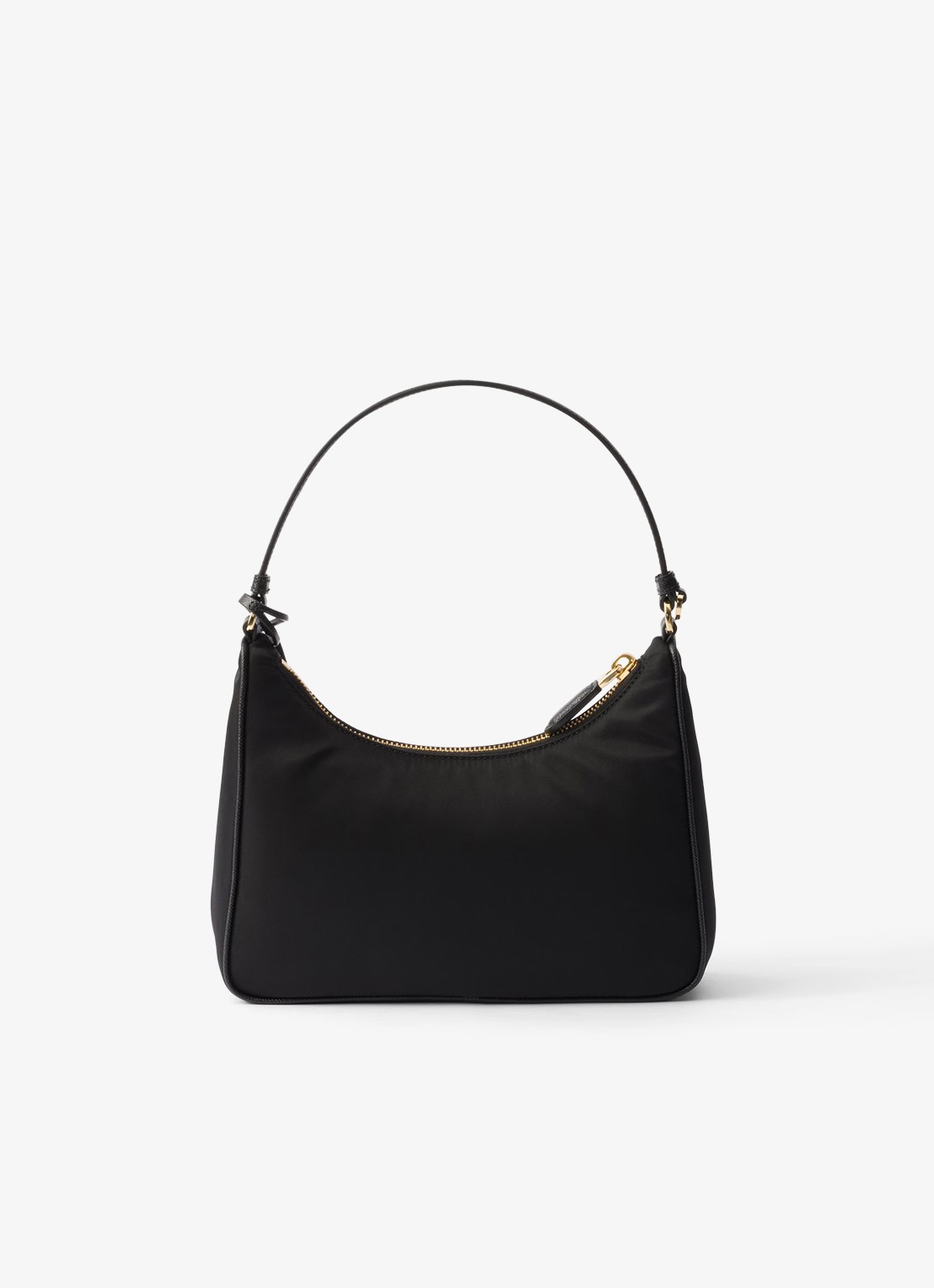 Prada Re-Edition 2005 Re-Nylon Mini handtas met leren details - achterkant 7 diepzwart