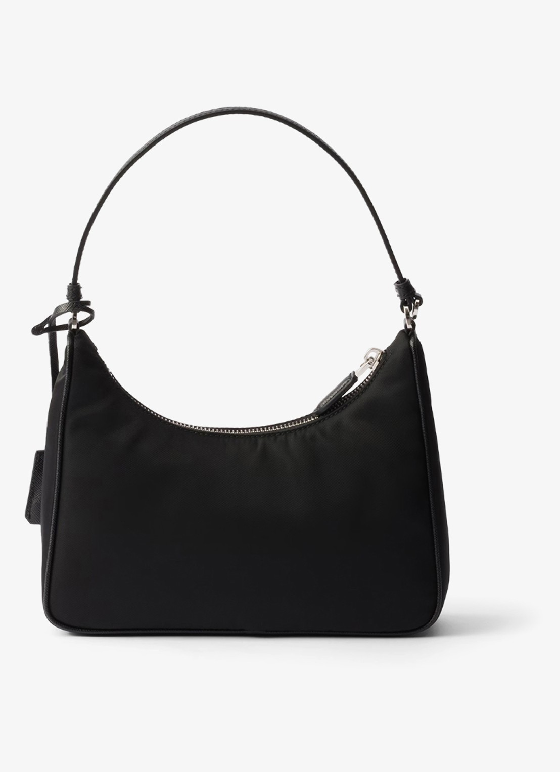 Prada Re-Edition 2005 Re-Nylon Mini handtas met leren details - detail 3 zwart