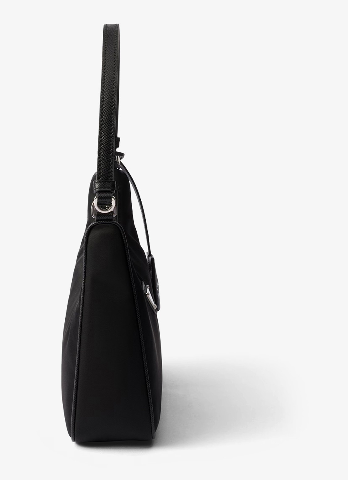 Prada Re-Edition 2005 Re-Nylon Mini handtas met leren details - detail 6 zwart