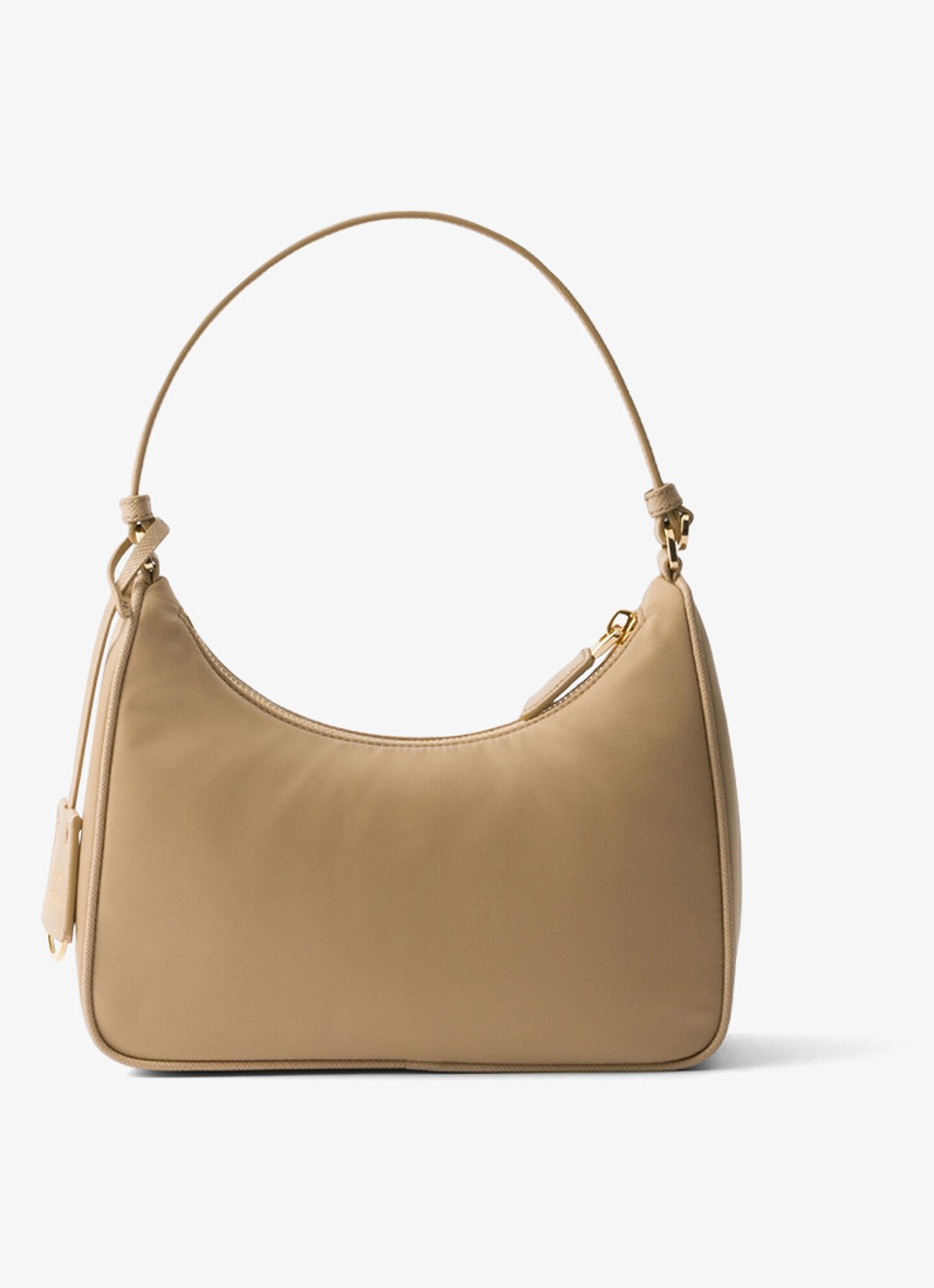 Prada Re-Edition 2005 Re-Nylon Mini handtas met leren details - achterkant beige