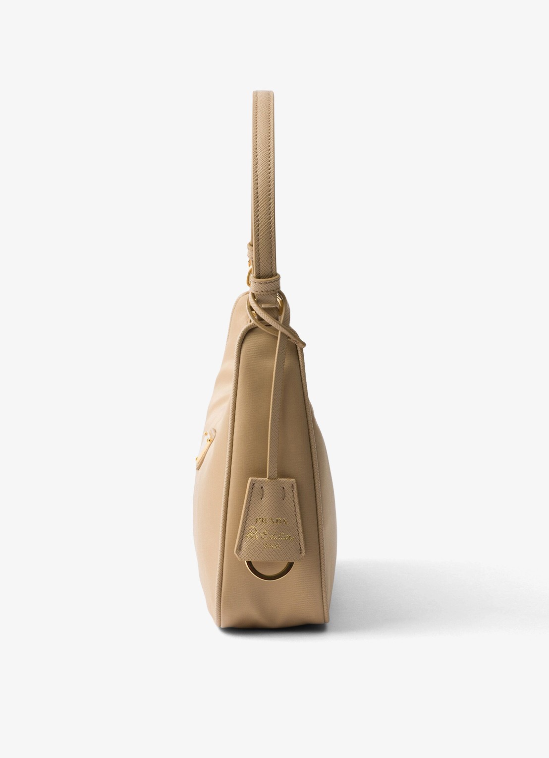 Prada Re-Edition 2005 Re-Nylon Mini handtas met leren details - detail 2 beige