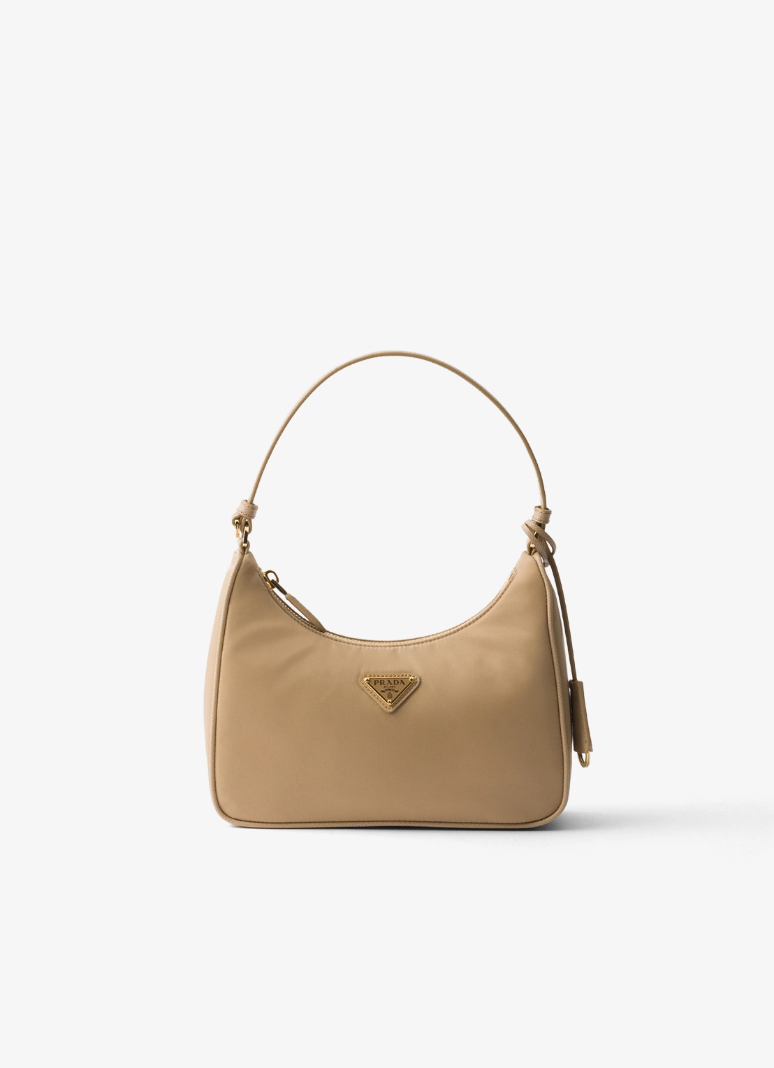 Prada Re-Edition 2005 Re-Nylon Mini handtas met leren details - voorkant 4 beige