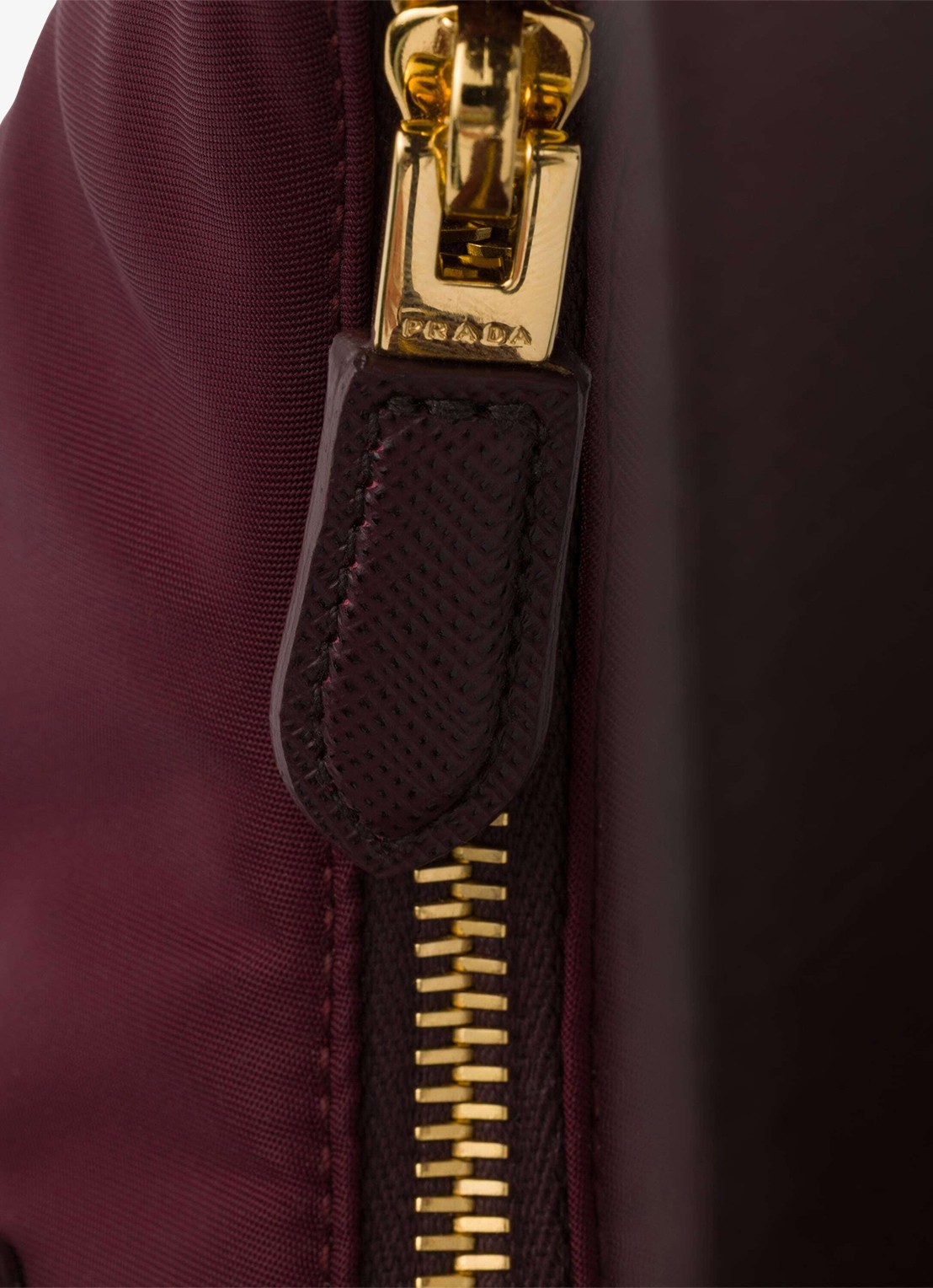 Prada Re-Edition 2005 Re-Nylon Mini schoudertas met leren details - detail 4 bordeauxrood
