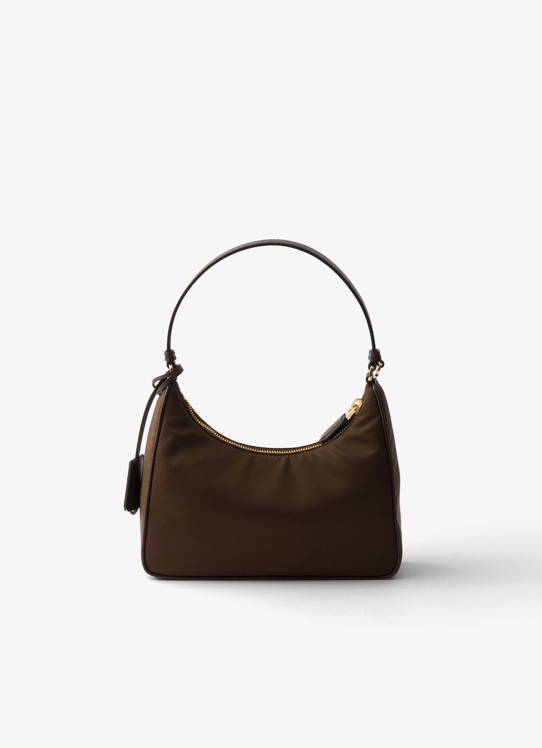 Prada Re-Edition 2005 Re-Nylon Mini schoudertas met leren details - achterkant donkerbruin