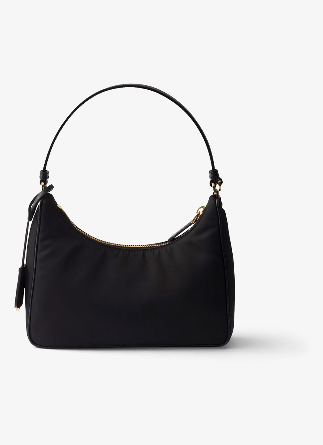 Prada Re-Edition 2005 Re-Nylon Mini schoudertas met leren details - achterkant diepzwart