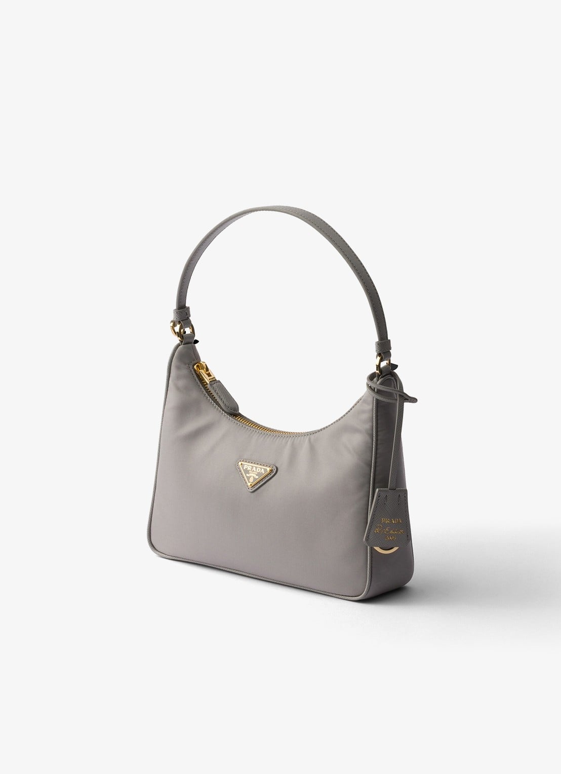 Prada Re-Edition 2005 Re-Nylon Mini schoudertas met leren details - voorkant 6 grijs
