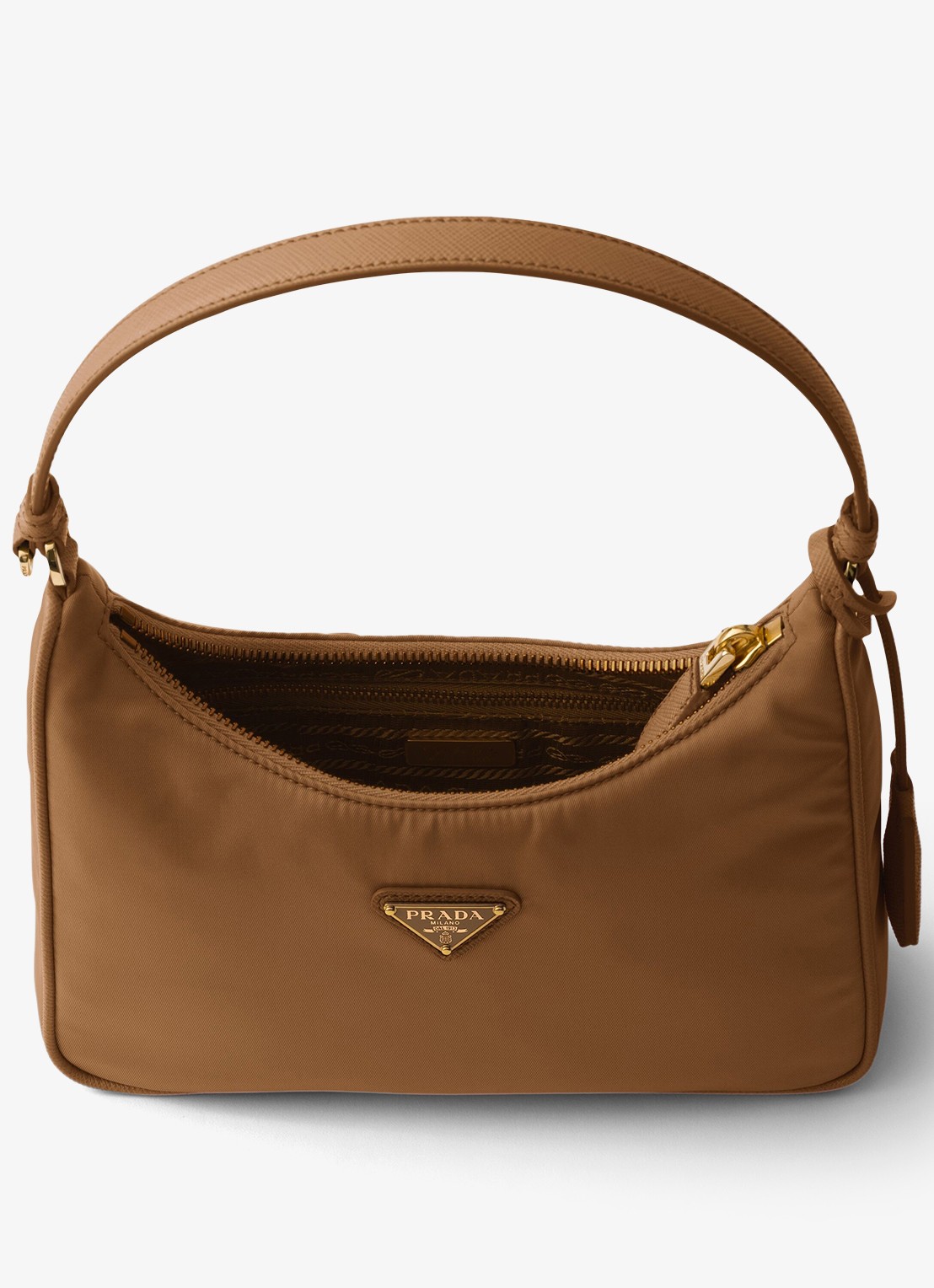 Prada Re-Edition 2005 Re-Nylon Mini schoudertas met leren details - detail 5 camel