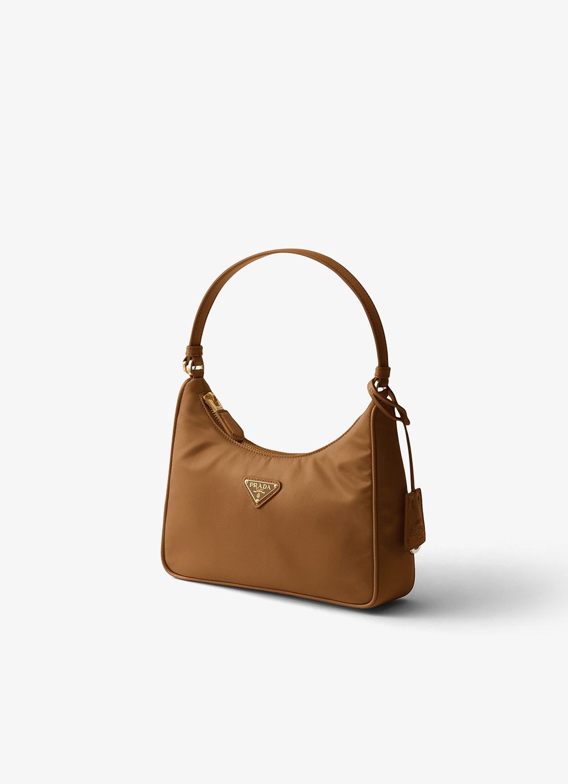 Prada Re-Edition 2005 Re-Nylon Mini schoudertas met leren details - voorkant 3 camel