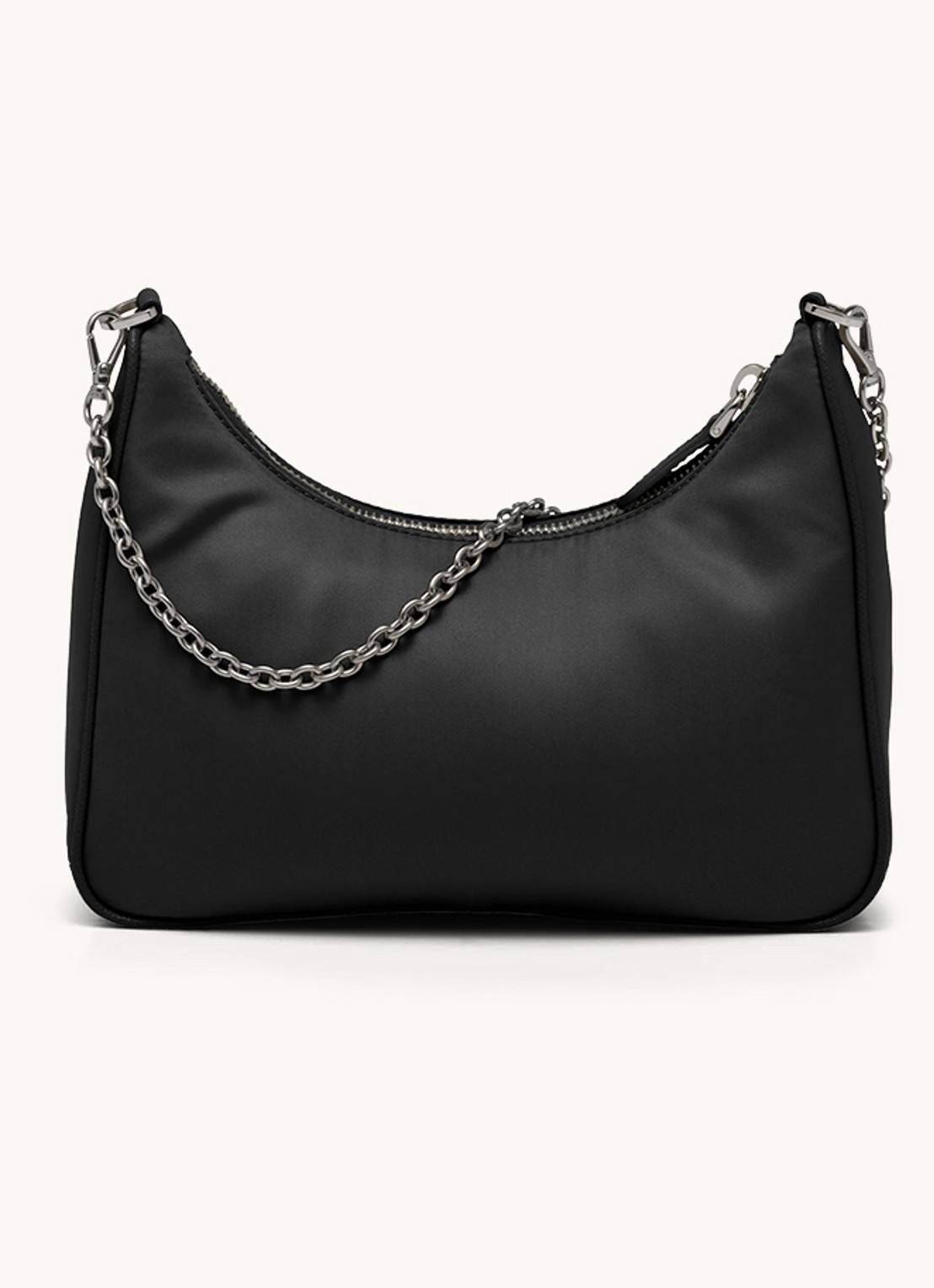 Prada Re-Edition 2005 Re-Nylon schoudertas met leren details - detail 2 zilver