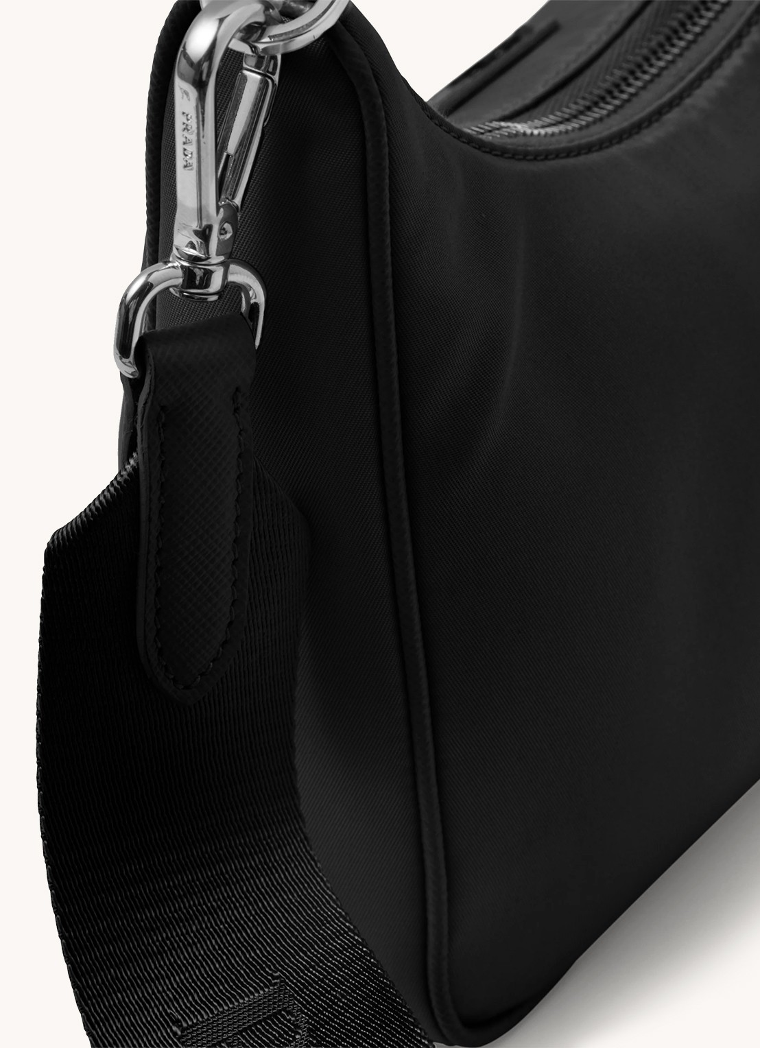 Prada Re-Edition 2005 Re-Nylon schoudertas met leren details - detail 5 zilver