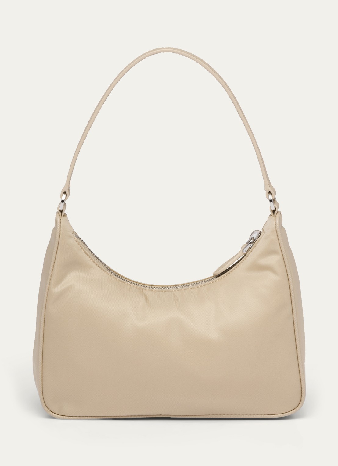 Prada Re-Edition 2005 Re-Nylon schoudertas met leren details - detail 2 beige