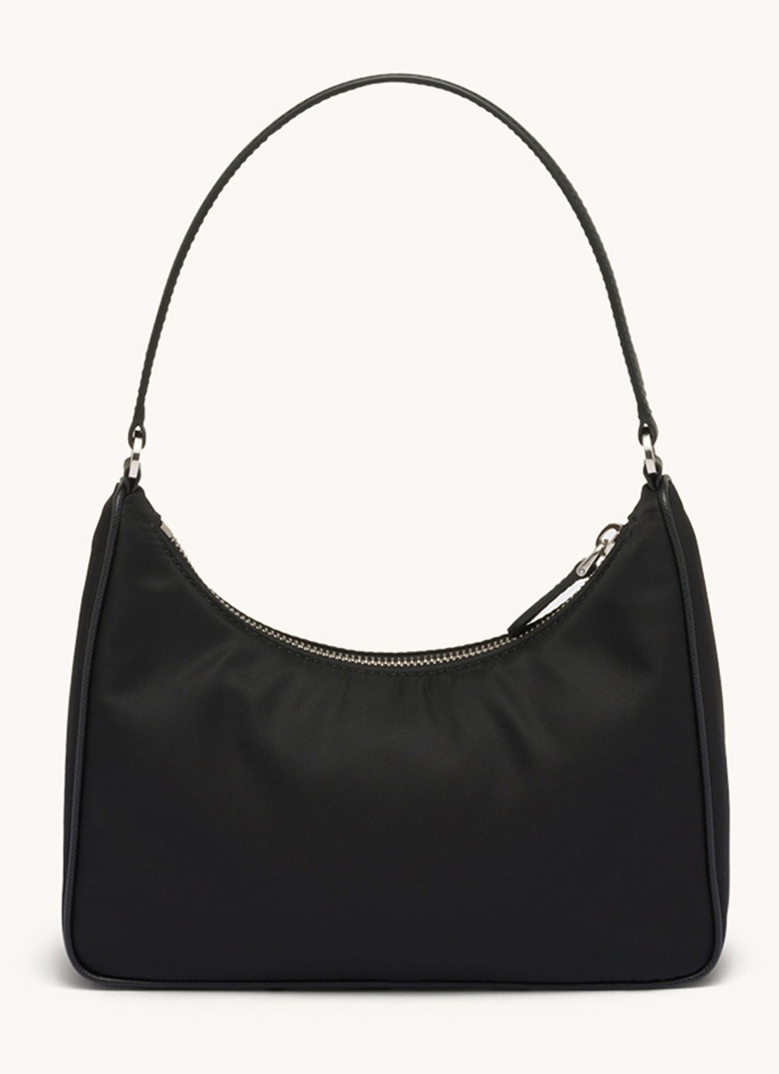 Prada Re-Edition 2005 Re-Nylon schoudertas met leren details - detail 6 zwart