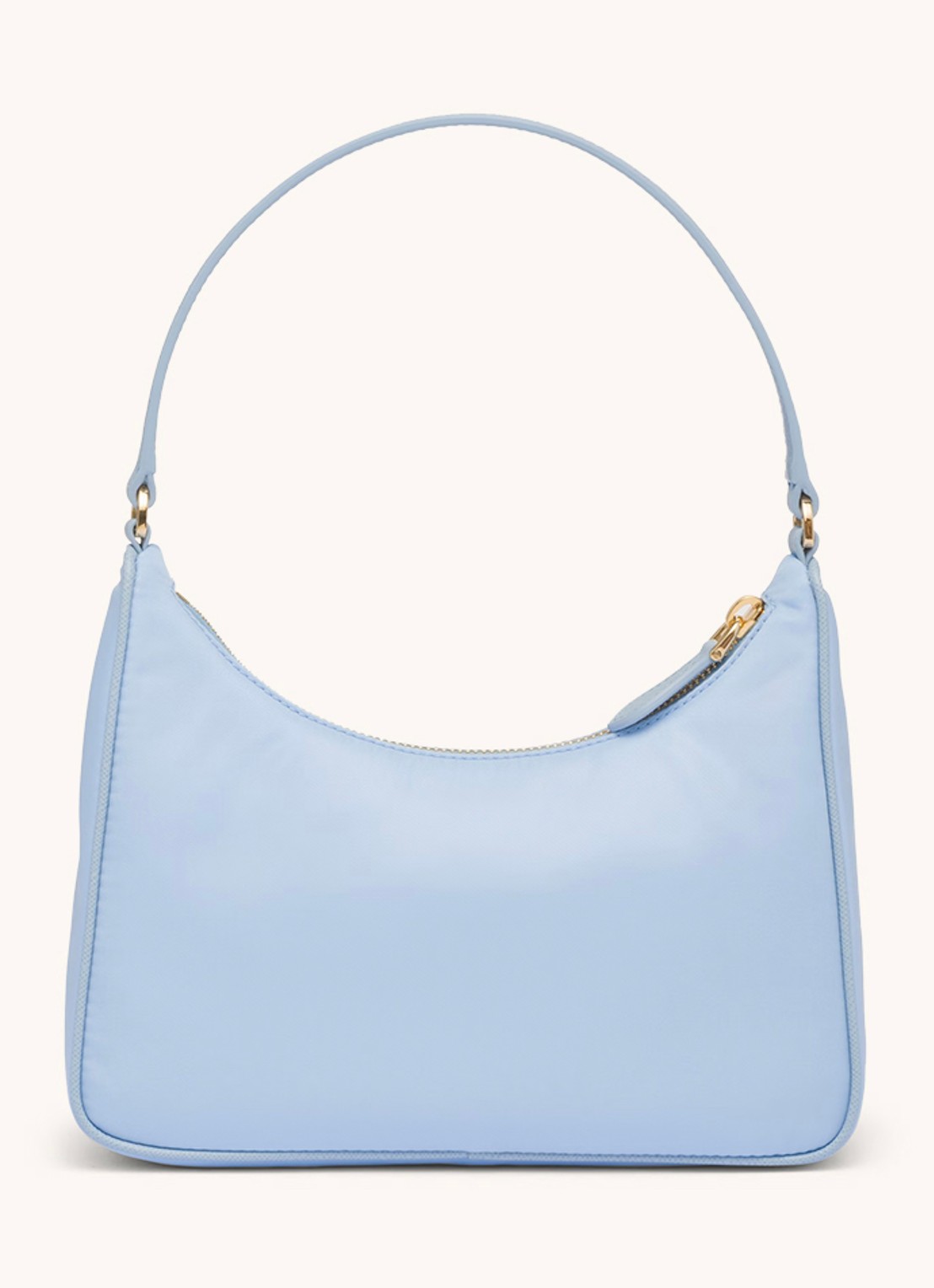 Prada Re-Edition 2005 Re-Nylon schoudertas met leren details - achterkant 2 lichtblauw