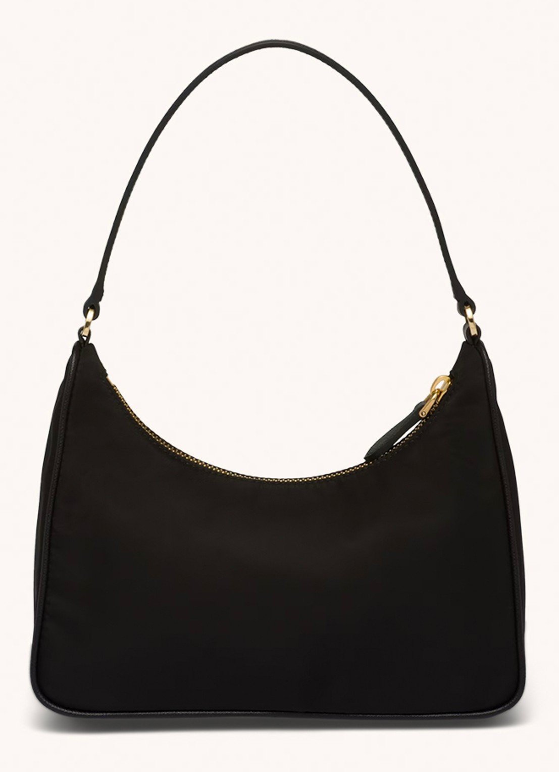 Prada Re-Edition 2005 Re-Nylon schoudertas met leren details - achterkant 5 zwart