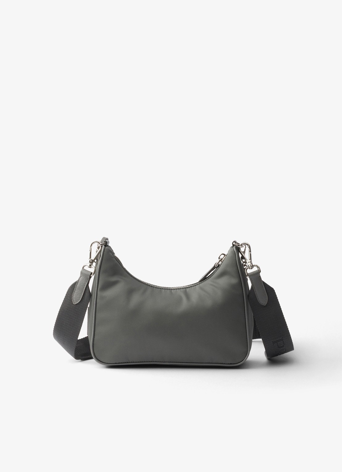Prada Re-Edition 2005 Re-Nylon schoudertas met leren details - achterkant grijs