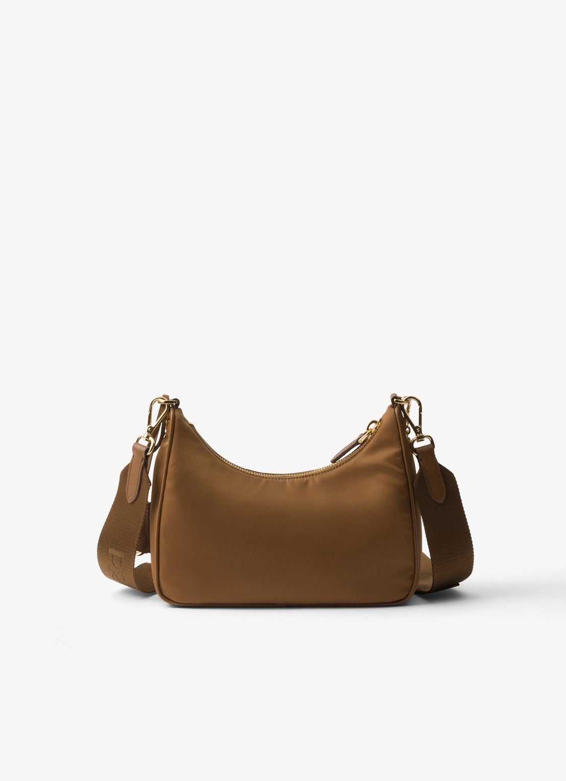 Prada Re-Edition 2005 Re-Nylon schoudertas met leren details - achterkant 5 bruin