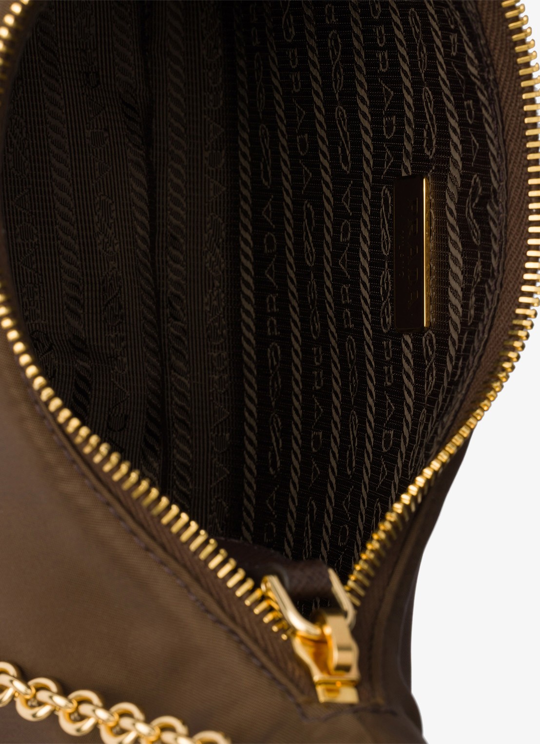 Prada Re-Edition 2005 Re-Nylon schoudertas met leren details - detail 6 donkerbruin