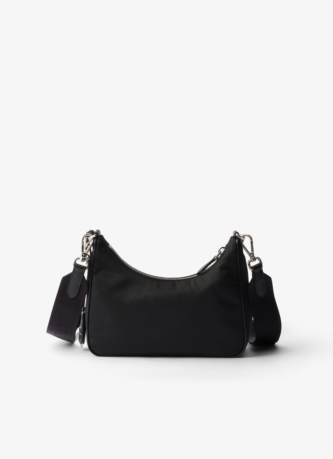 Prada Re-Edition 2005 Re-Nylon schoudertas met leren details - achterkant 7 zwart