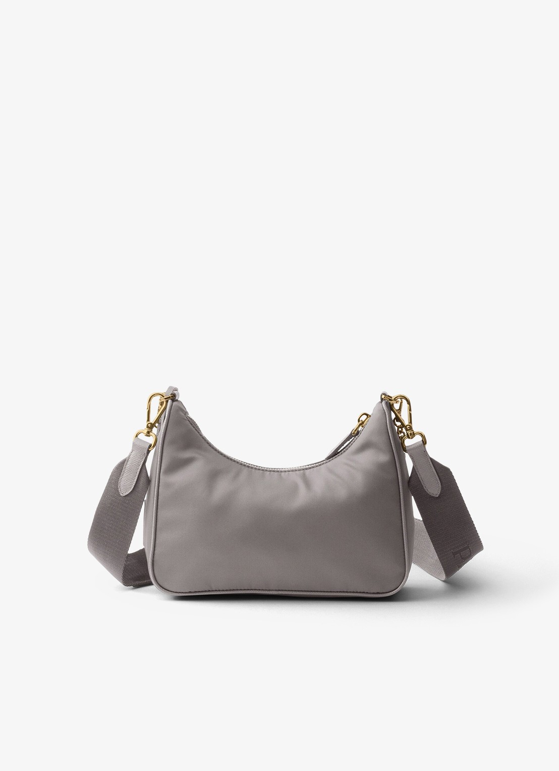 Prada Re-Edition 2005 Re-Nylon schoudertas met leren details - achterkant 3 middengrijs