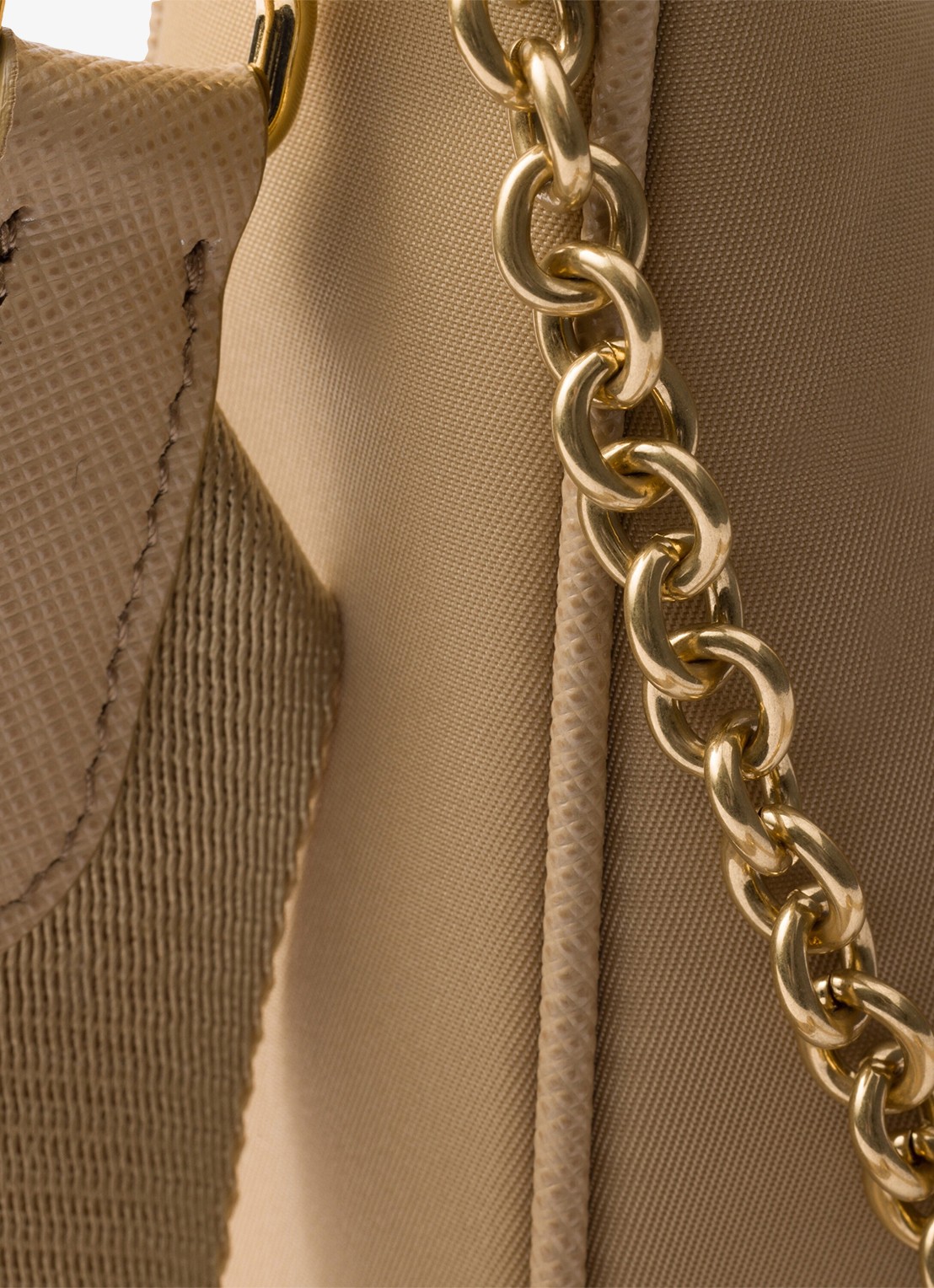 Prada Re-Edition 2005 Re-Nylon schoudertas met leren details - detail 3 camel