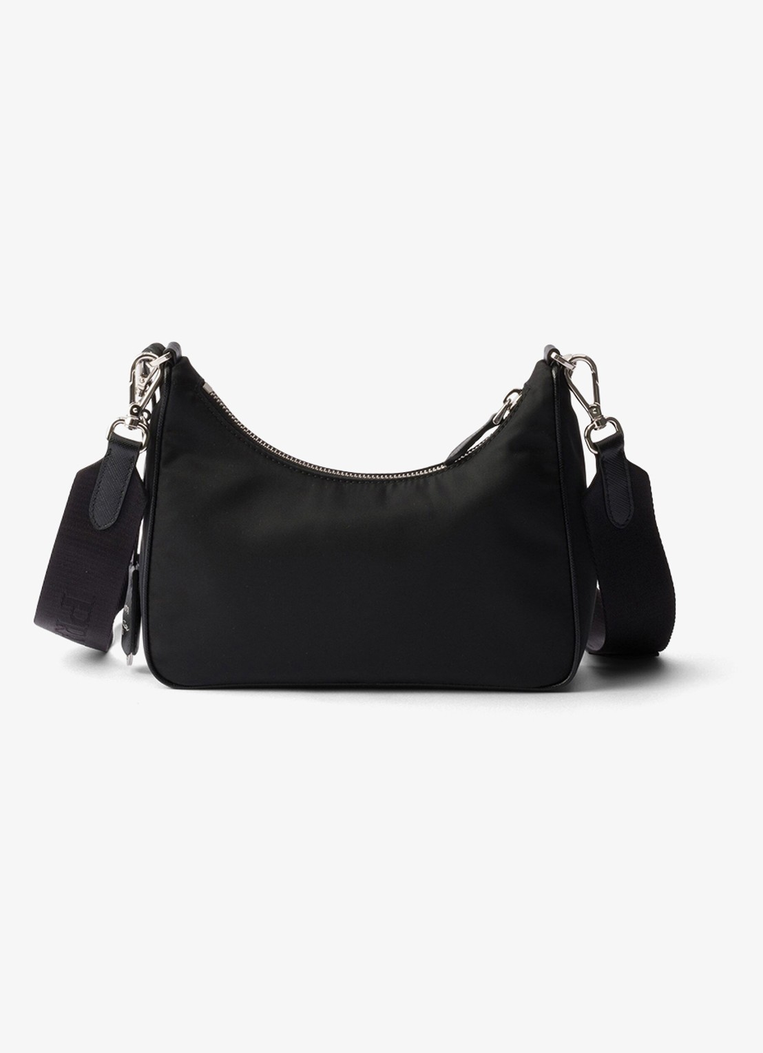 Prada Re-Edition 2005 Re-Nylon schoudertas met leren details - achterkant 7 zwart