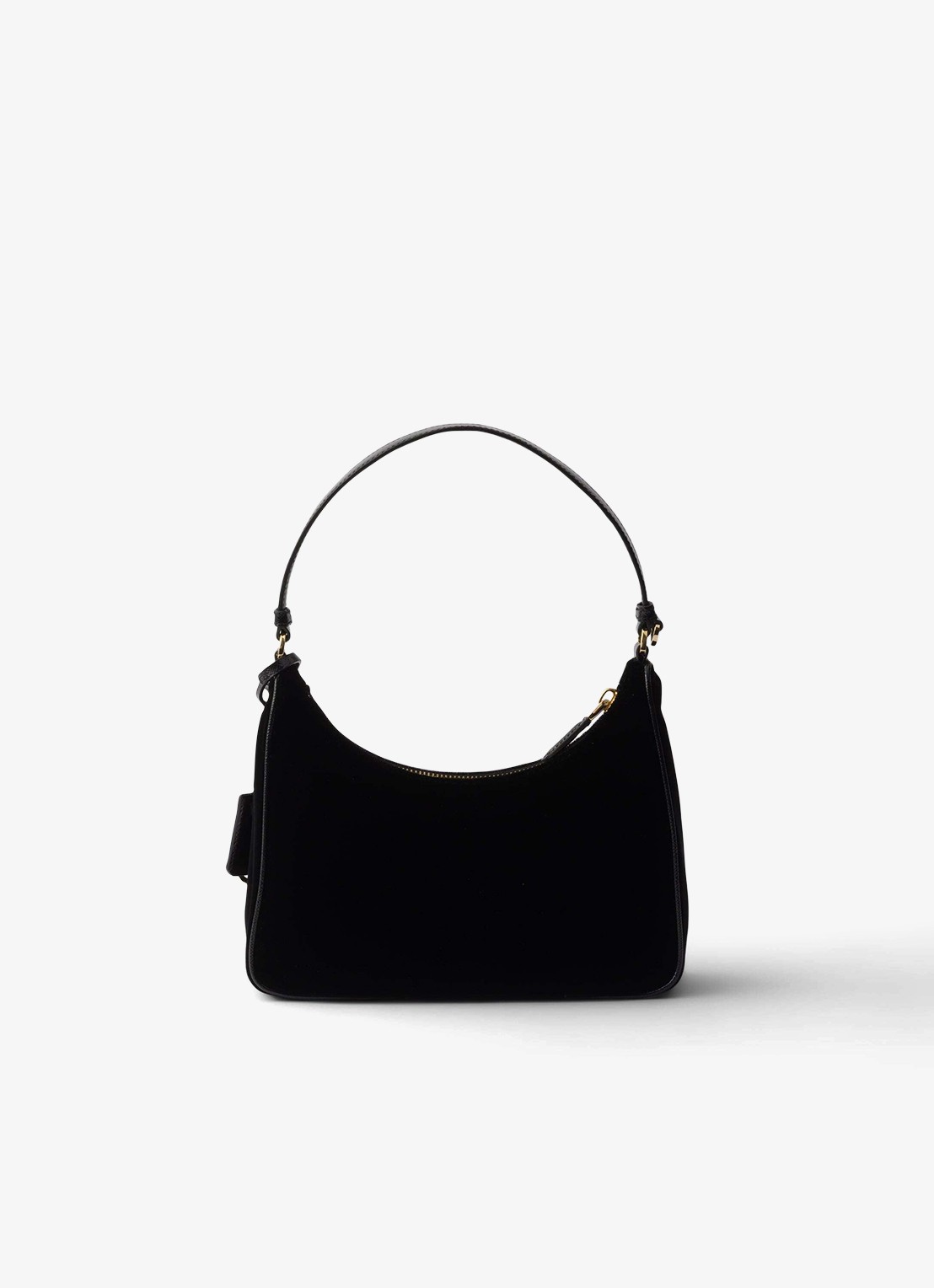 Prada Re-Edition 2005 schoudertas van fluweel met leren details - achterkant 5 zwart
