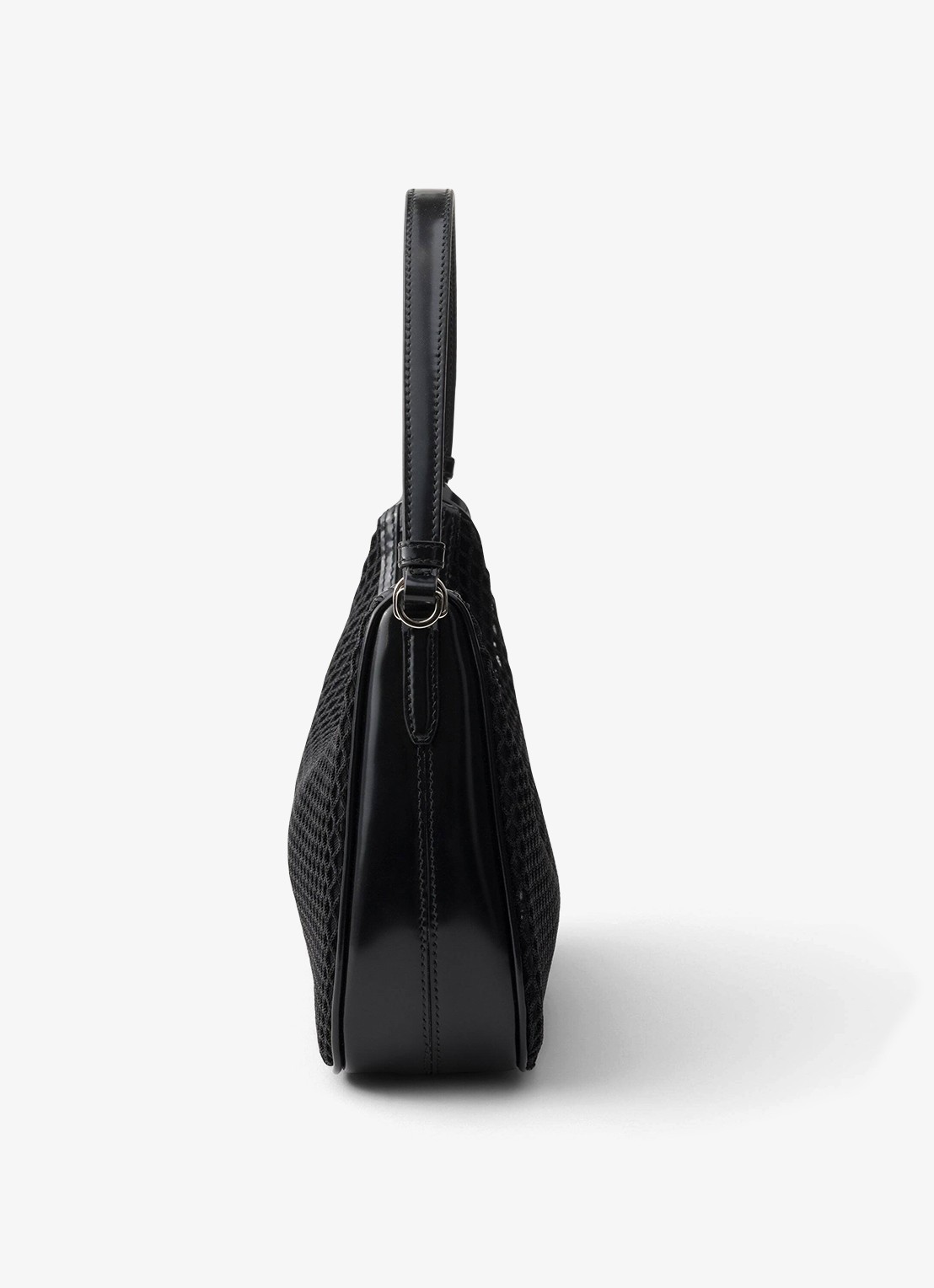 Prada Re-Edition 2005 schoudertas van mesh met leren details - detail 2 zwart