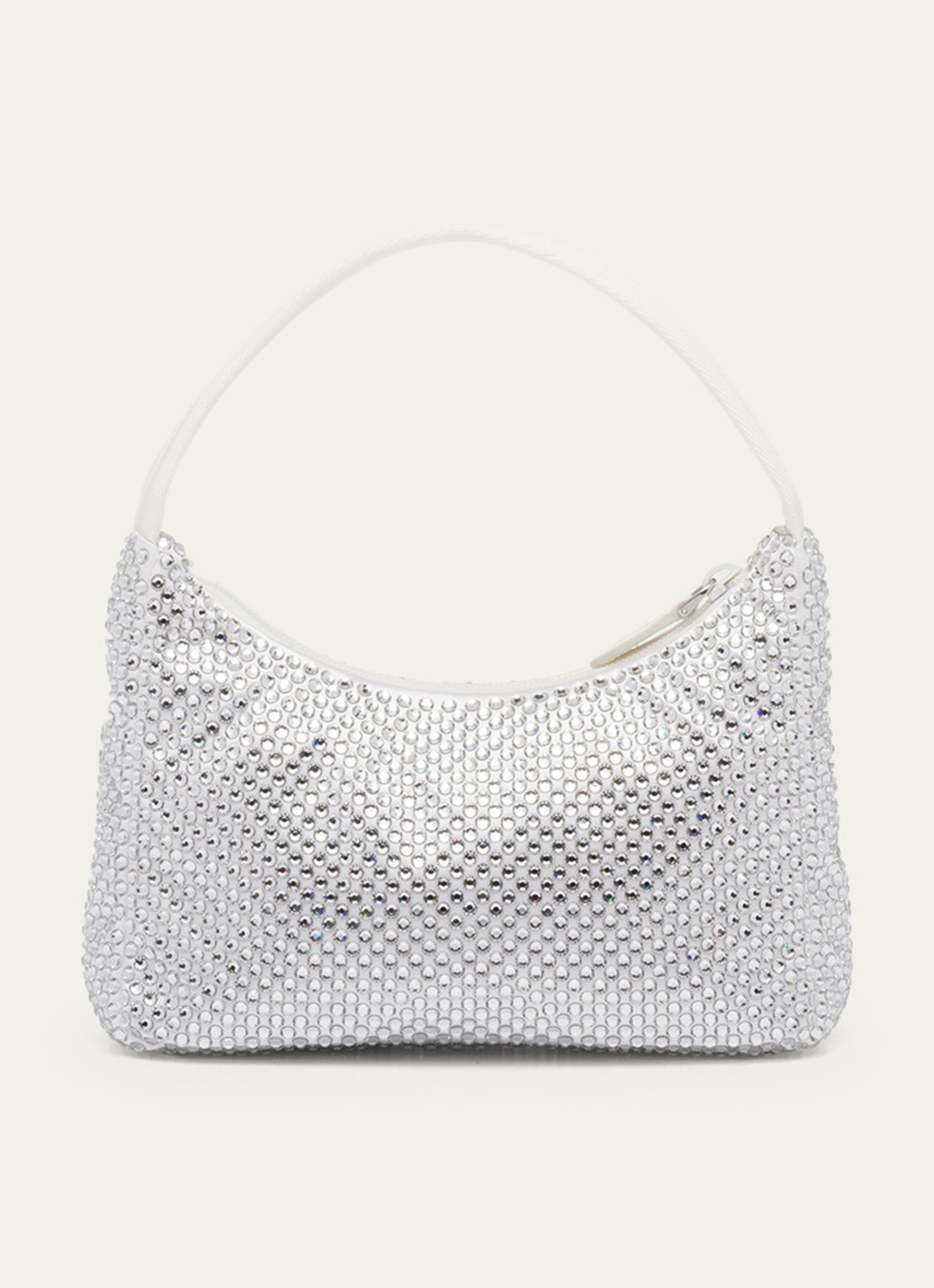 Prada Re-Edition Mini handtas van satijn met strass - detail 4 wit