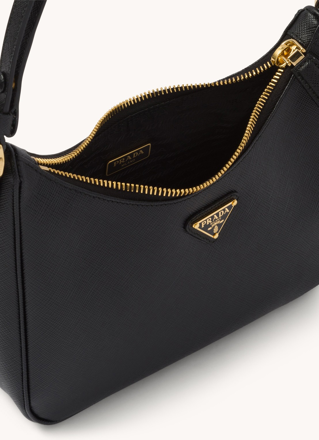 Prada Re-Edition Mini schoudertas van kalfsleer - detail 7 zwart