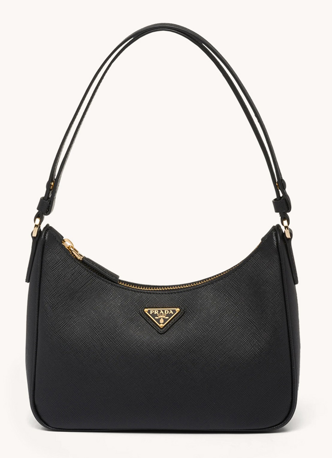 Prada Re-Edition Mini schoudertas van kalfsleer - voorkant 3 zwart