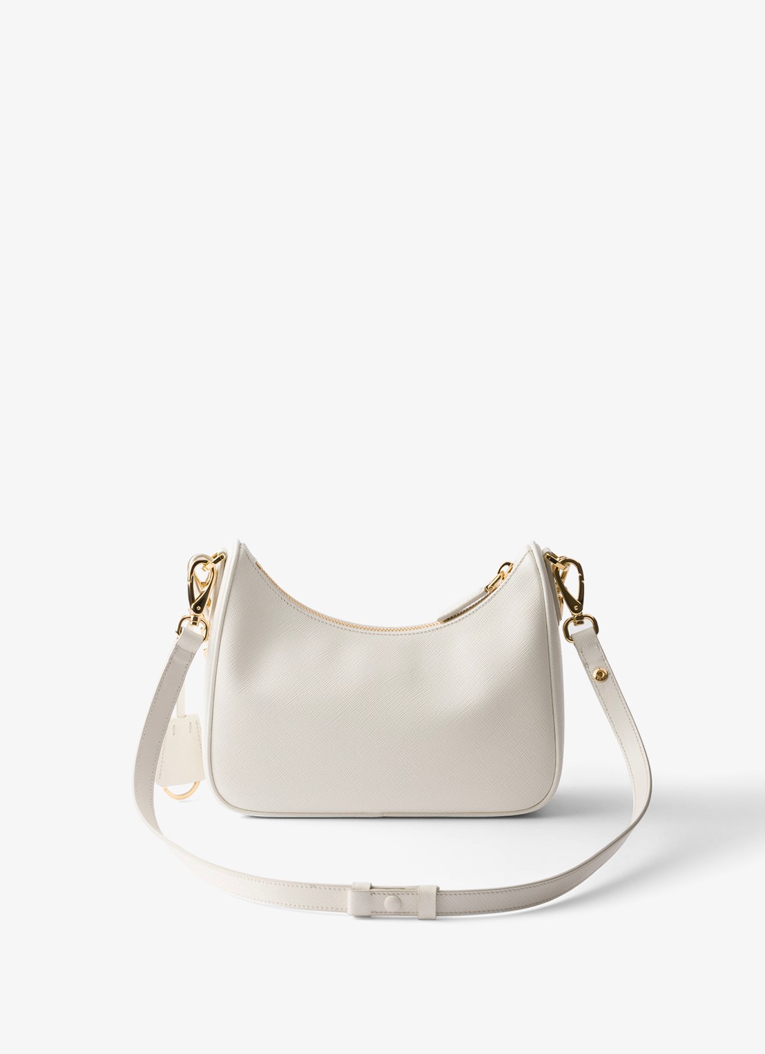 Prada Re-Edition Mini schoudertas van kalfsleer - achterkant 3 gebroken wit