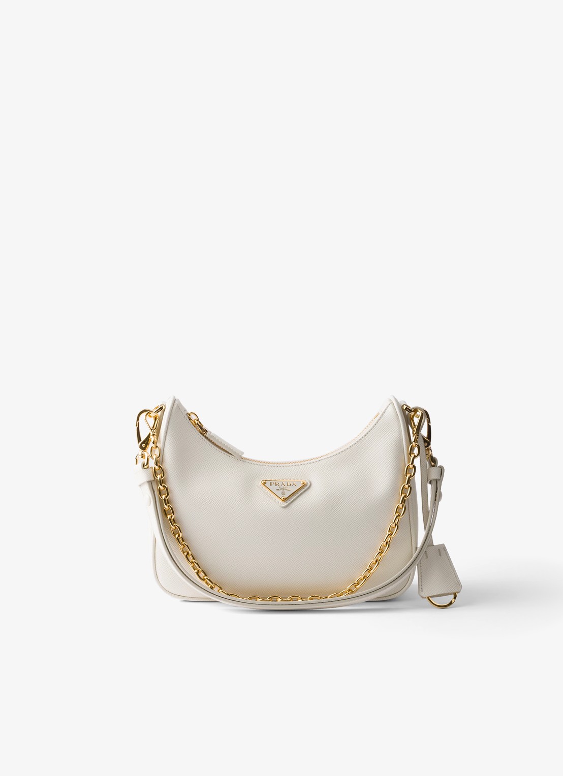 Prada Re-Edition Mini schoudertas van kalfsleer - voorkant 5 gebroken wit