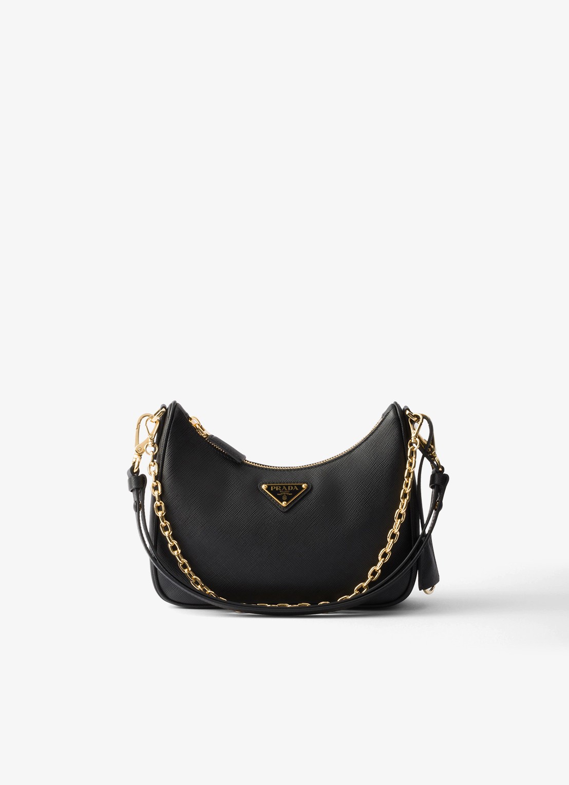 Prada Re-Edition Mini schoudertas van kalfsleer - voorkant 5 zwart