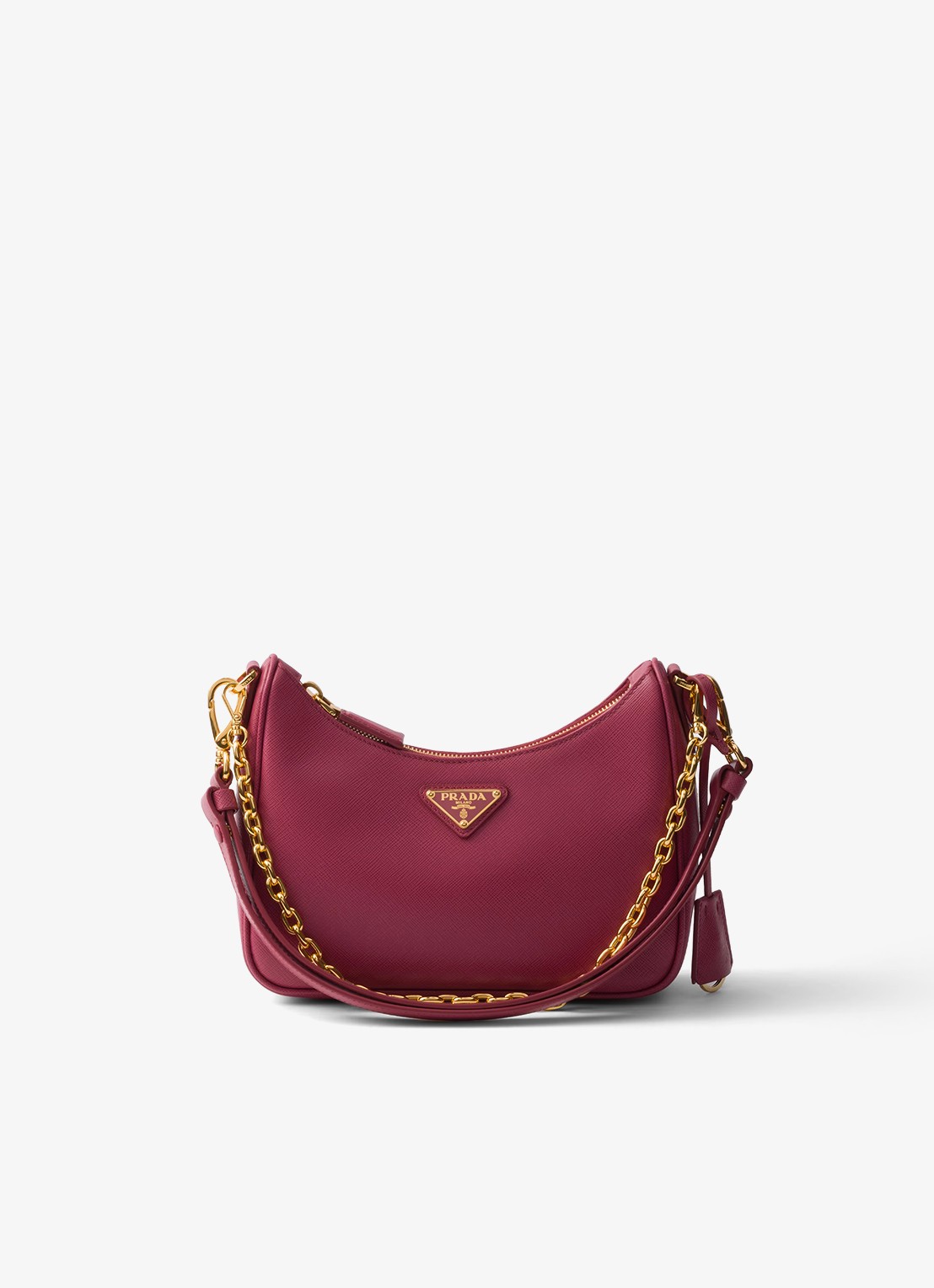 Prada Re-Edition Mini schoudertas van kalfsleer - voorkant cranberryrood