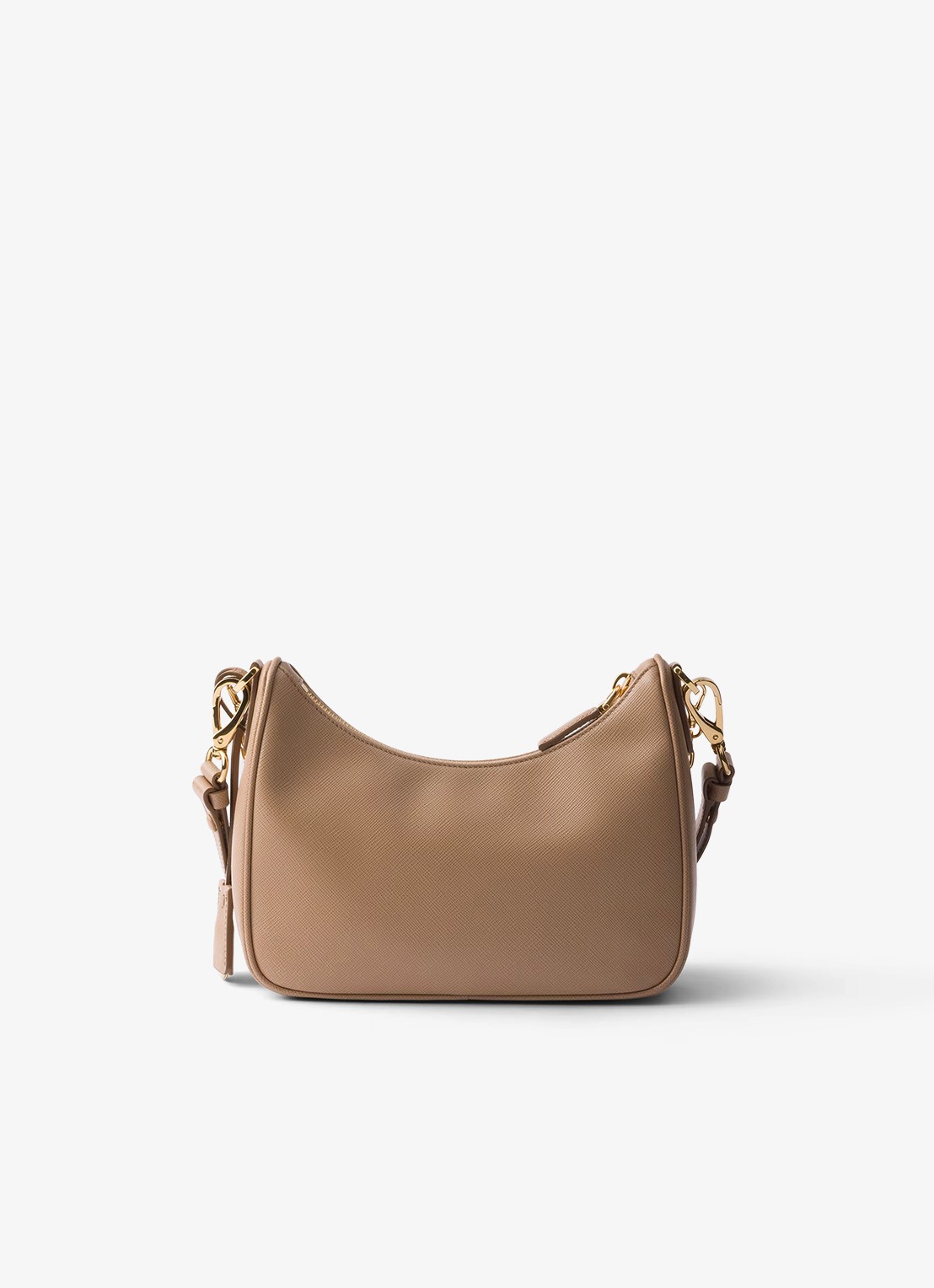 Prada Re-Edition Mini schoudertas van kalfsleer - achterkant lichtbruin