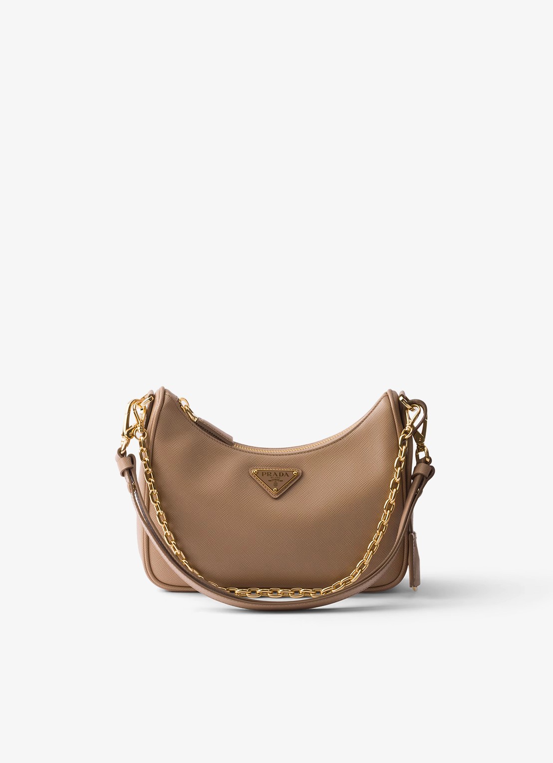 Prada Re-Edition Mini schoudertas van kalfsleer - voorkant 4 lichtbruin