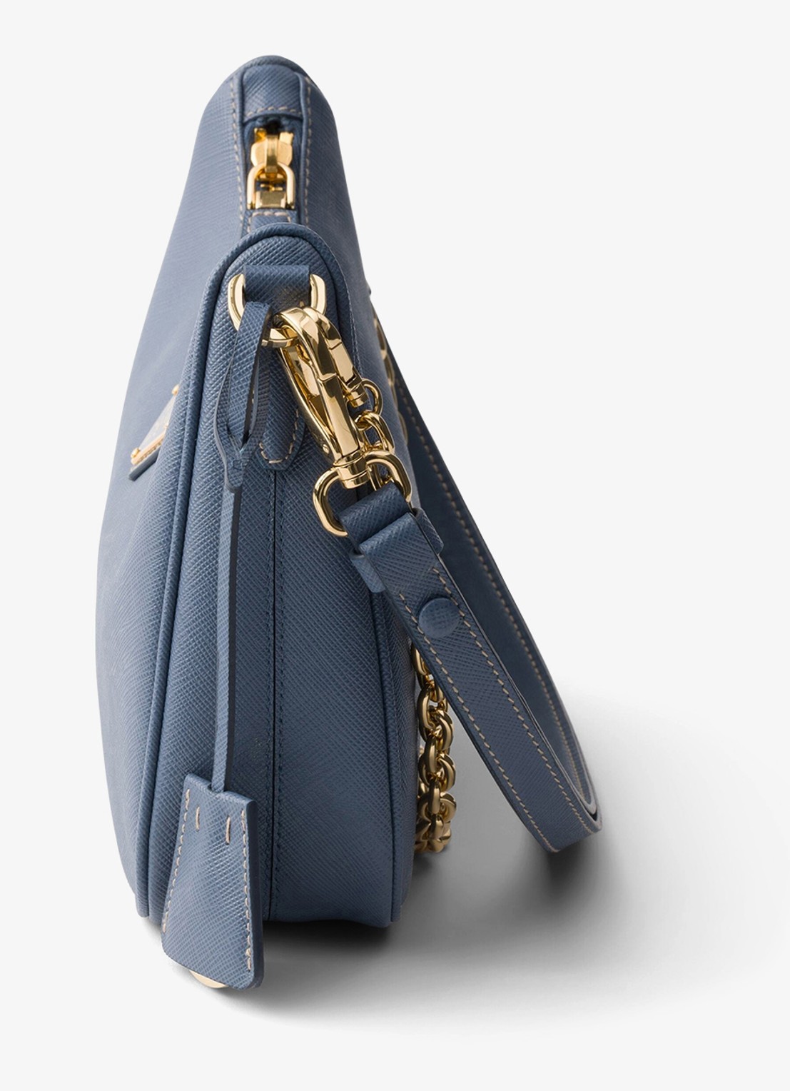 Prada Re-Edition Mini schoudertas van kalfsleer - detail 3 staalblauw