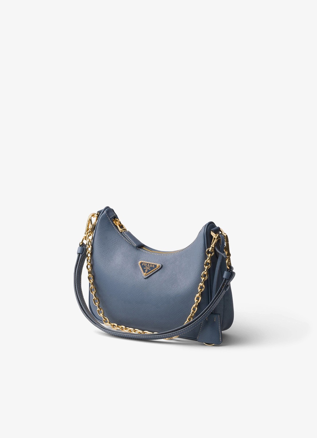 Prada Re-Edition Mini schoudertas van kalfsleer - voorkant 2 staalblauw